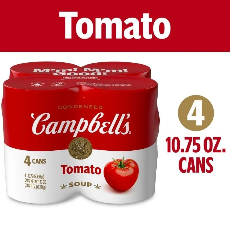 Campbell's Tomato Condensed Soup 10.75 Oz. Pack of 4 Campbell's Tomato Condensed Soup 10.75 Oz. Pack of 4