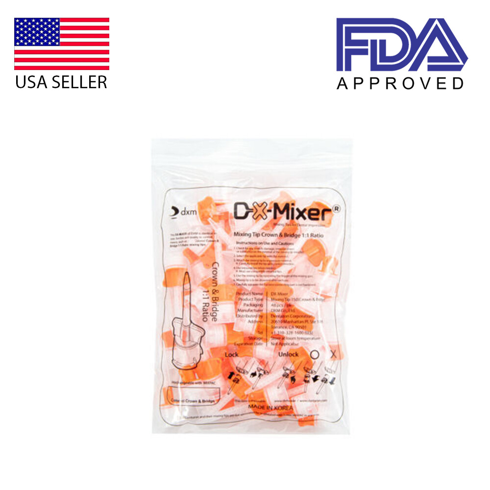 DX-Mixer 50-1000 Pcs Dental Mixing Tips 1:1 Impression Temp Crown & Bridge