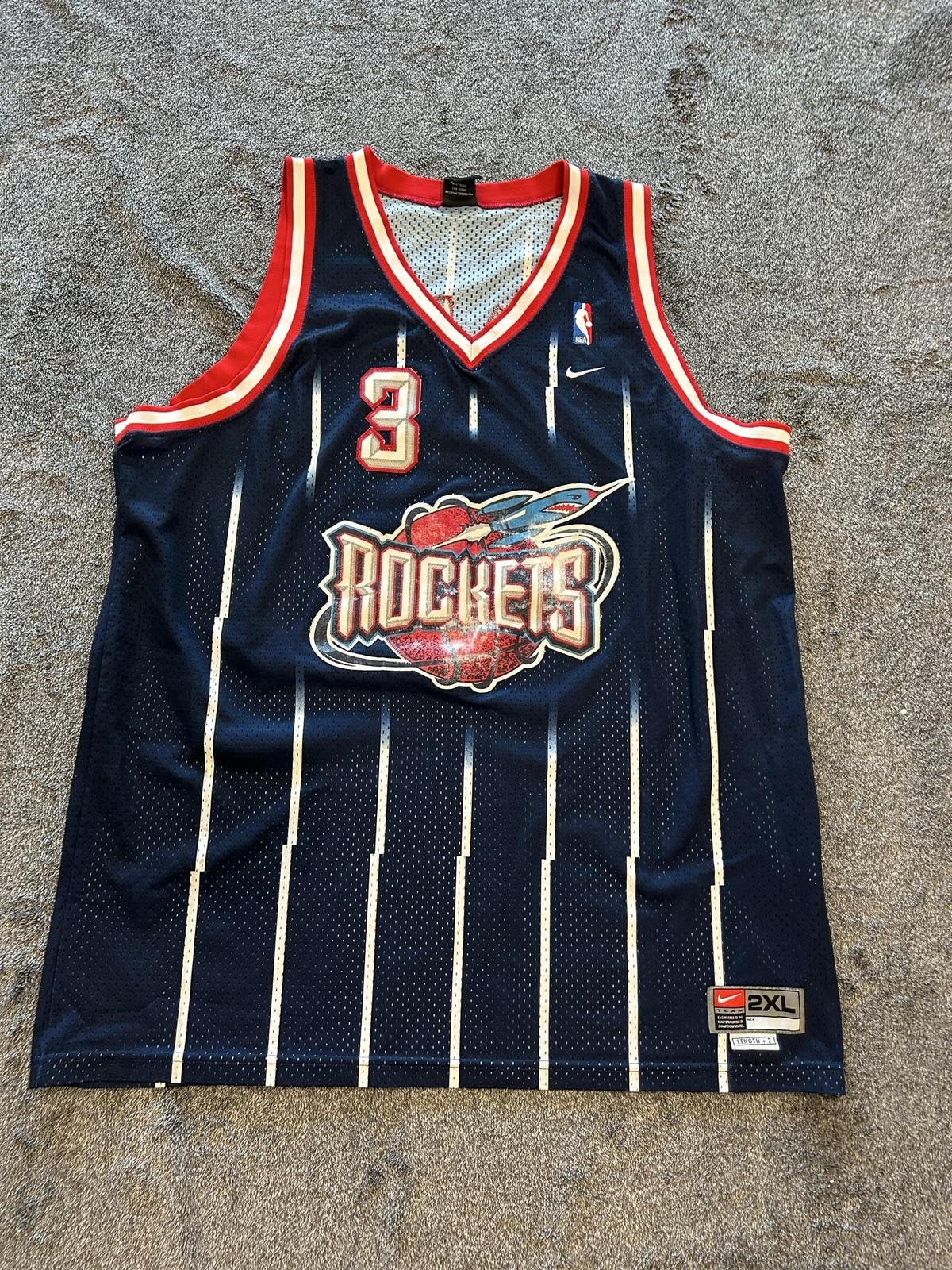 Vintage Houston Rockets Jersey Mens 2XL Blue NBA Basketball Steve Francis 3 Nike