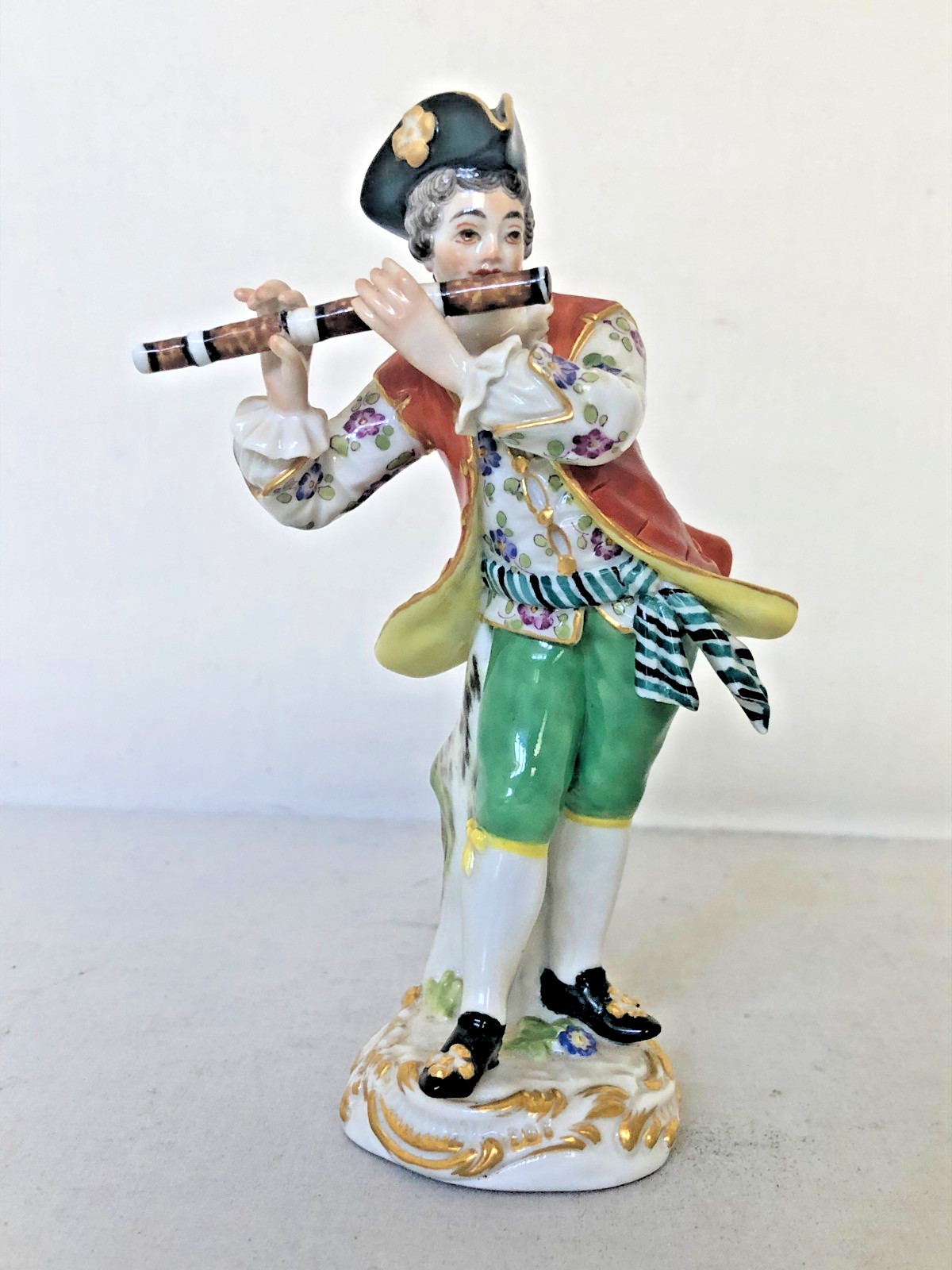 Vintage 1935 - 1940 Meissen Porcelain Gallant Orchestra Musicians, Flute Player.