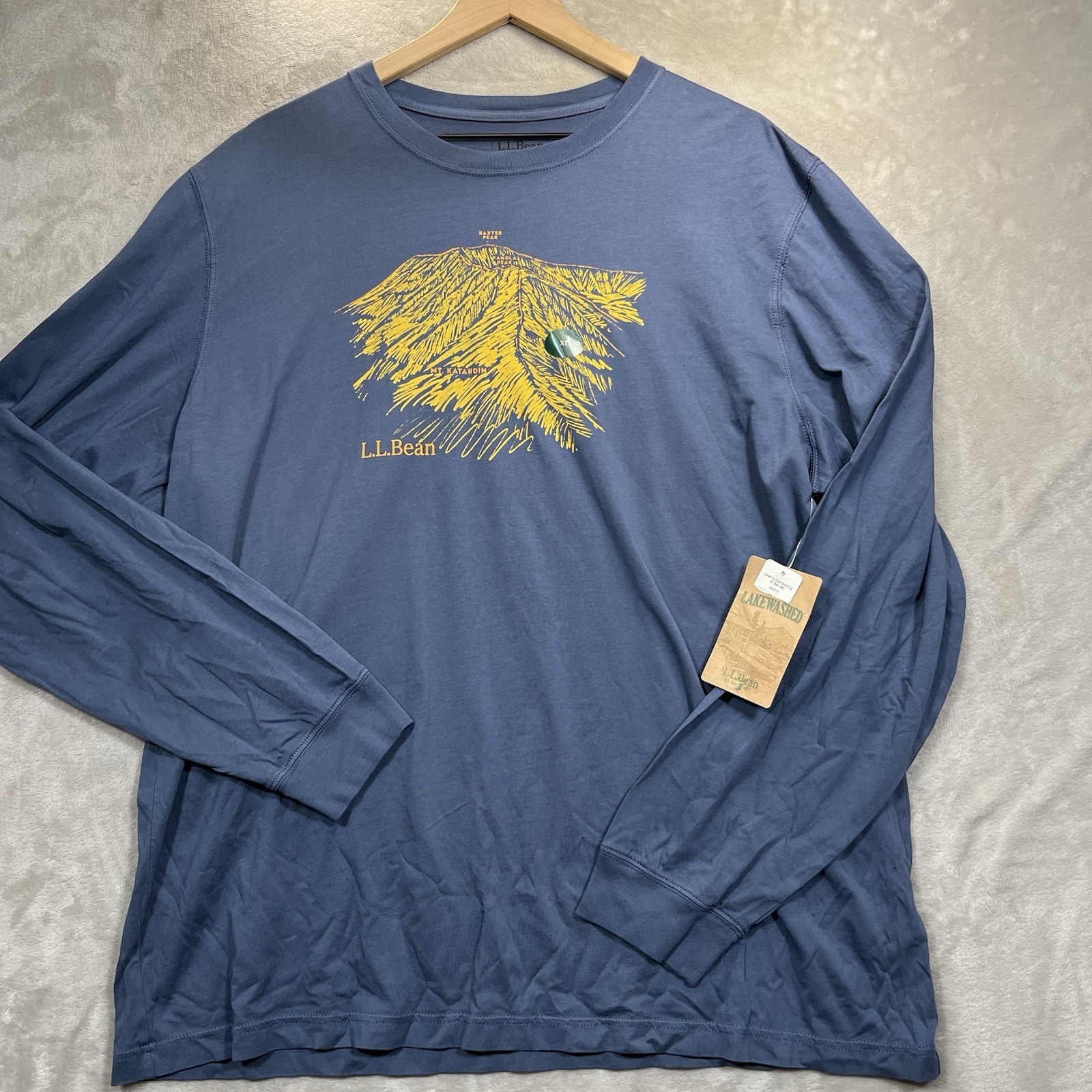 L.L. Bean Mt. Katahdin Graphic T-Shirt Mens XL Lake Washed Blue Tee