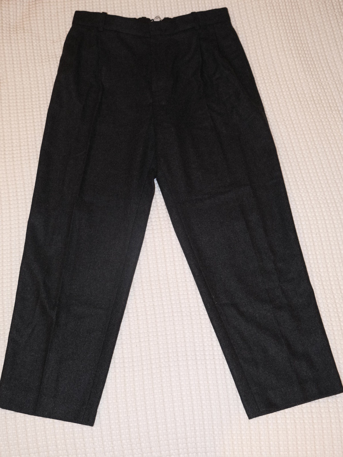COS Men\'s Gray Wool Flannel Pleated Tapered Dress Pants Pockets 34R