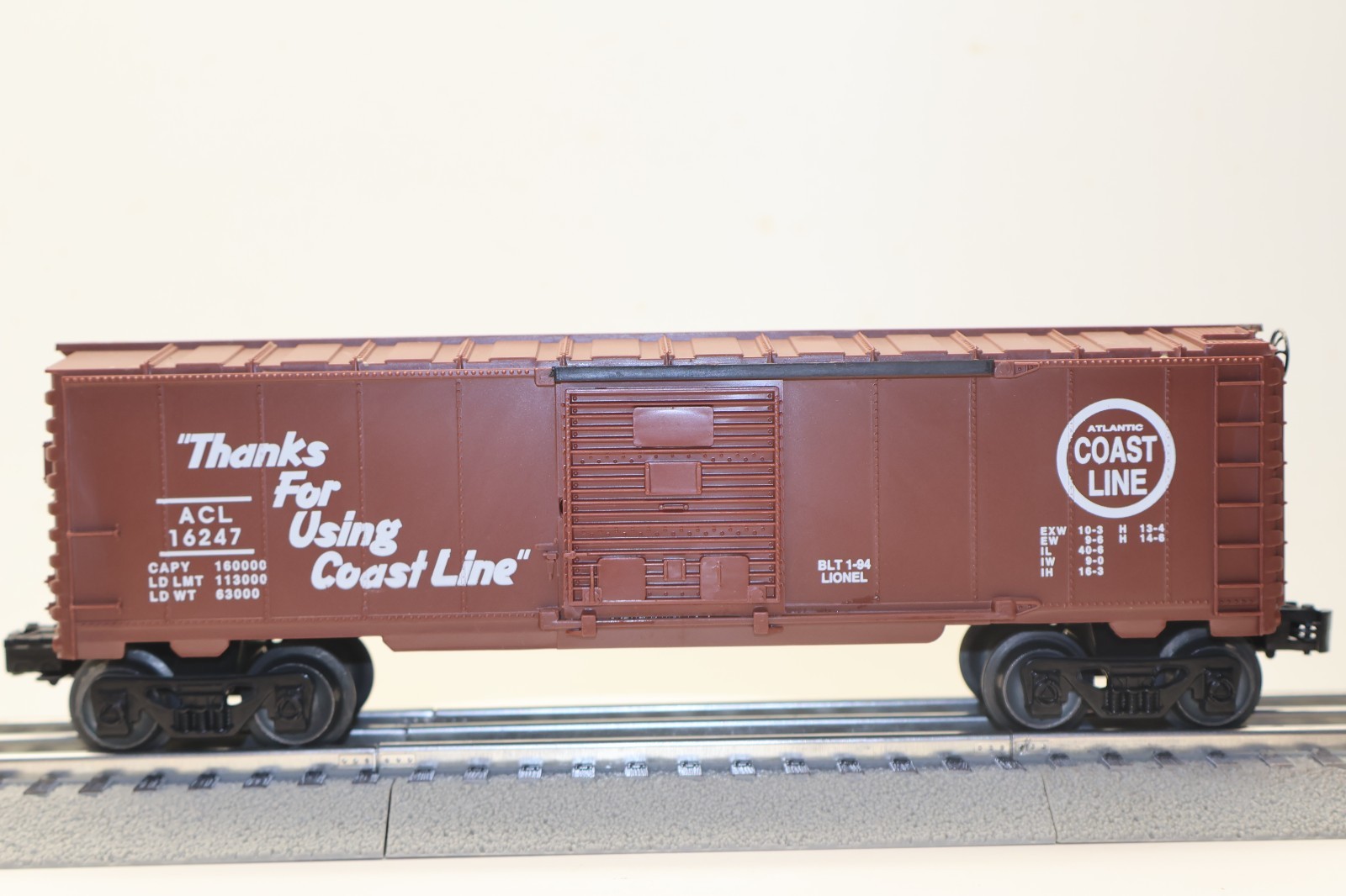 Lionel, O, 6-16247, Atlantic Coast Line, Box Car, #16247, C-7 Excellent, NO BOX