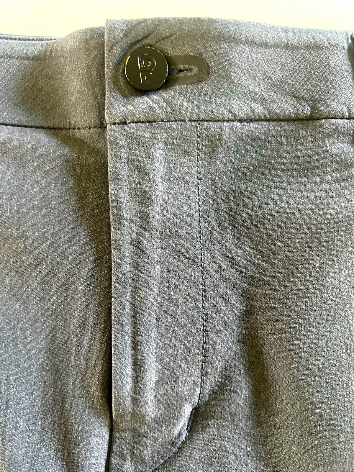 Public Rec Men’s Gray Solid Chino Shorts Flat Front Button Polyester Regular Public Rec Men’s Gray Solid Chino Shorts Flat Front Button Polyester Regular