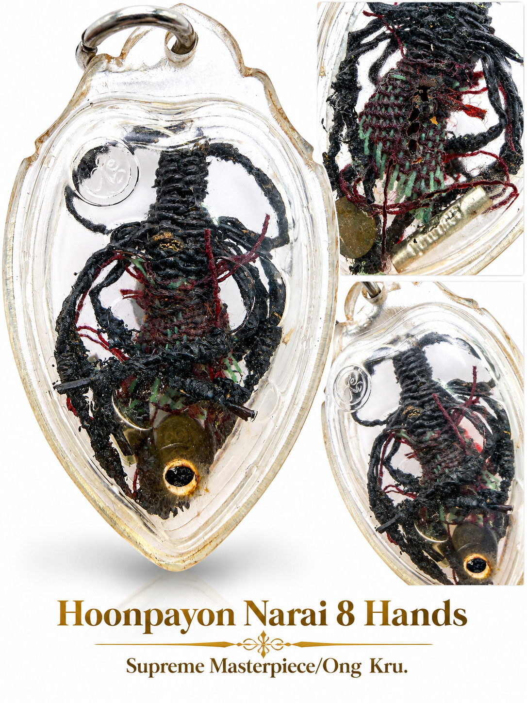 SUPREME Hoonpayon 8 Hands Living Spirit Thai Amulet Magic Guardian Wealth Occult