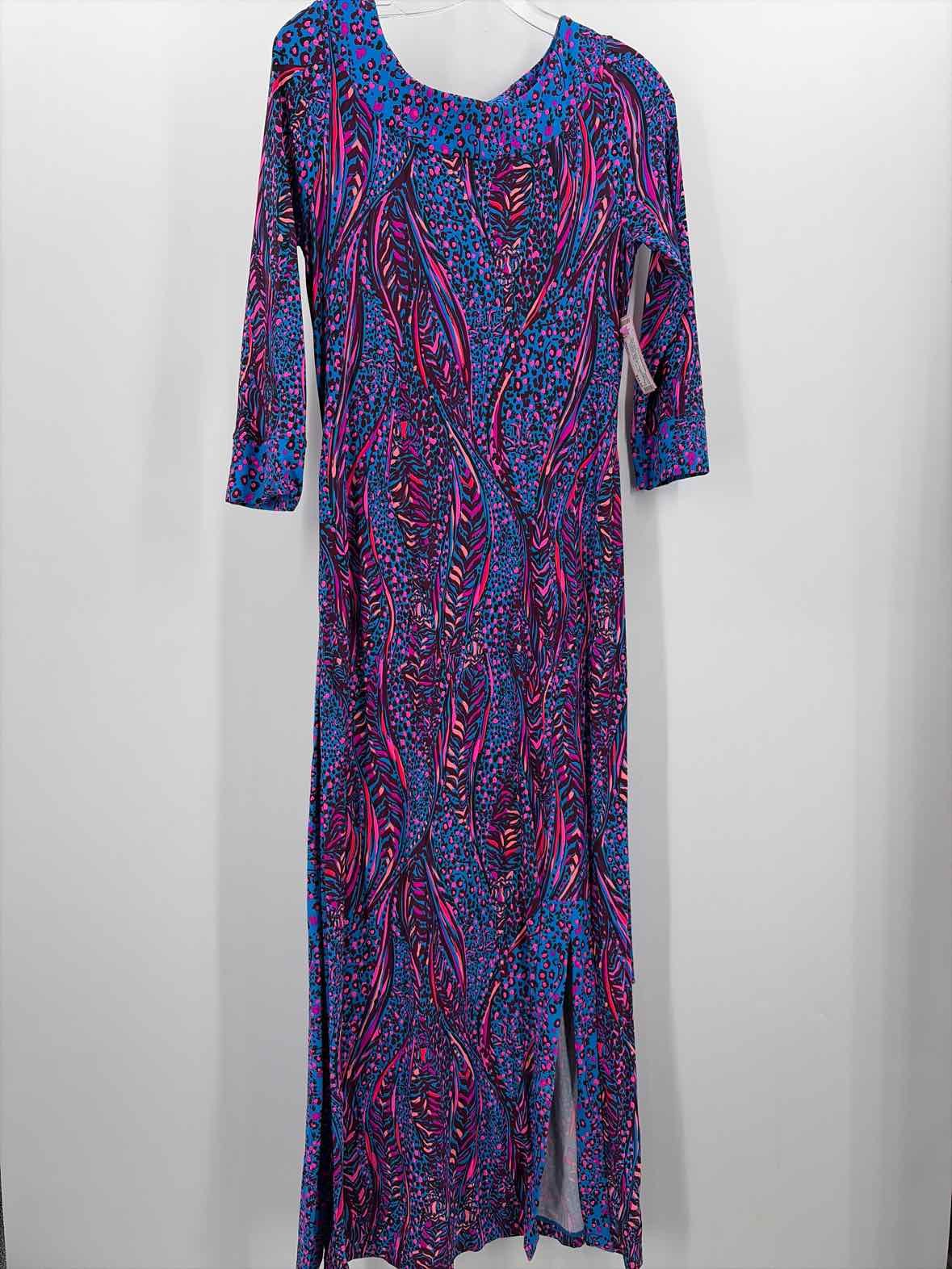 Pre-Owned Lilly Pulitzer Blue Size Medium Maxi Long Sleeve Dress Pre-Owned Lilly Pulitzer Blue Size Medium Maxi Long Sleeve Dress