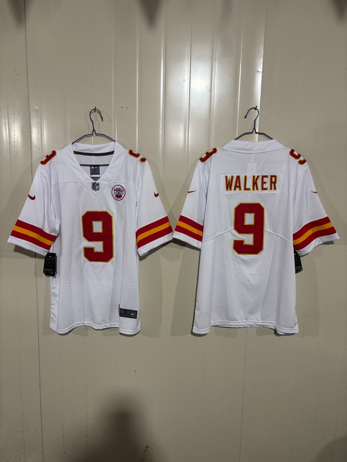 2026 Men's WALKER #9 Black/White/Red Stitched Jersey-All Size