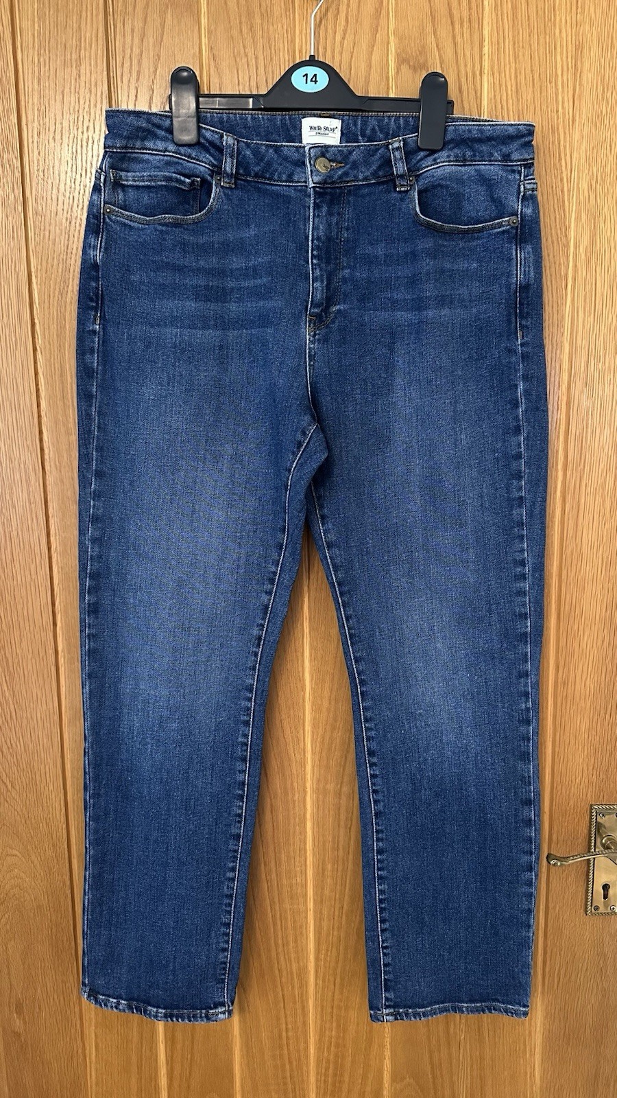 White Stuff Straight Leg Jeans Women’s Mid Blue Denim Size 16 R