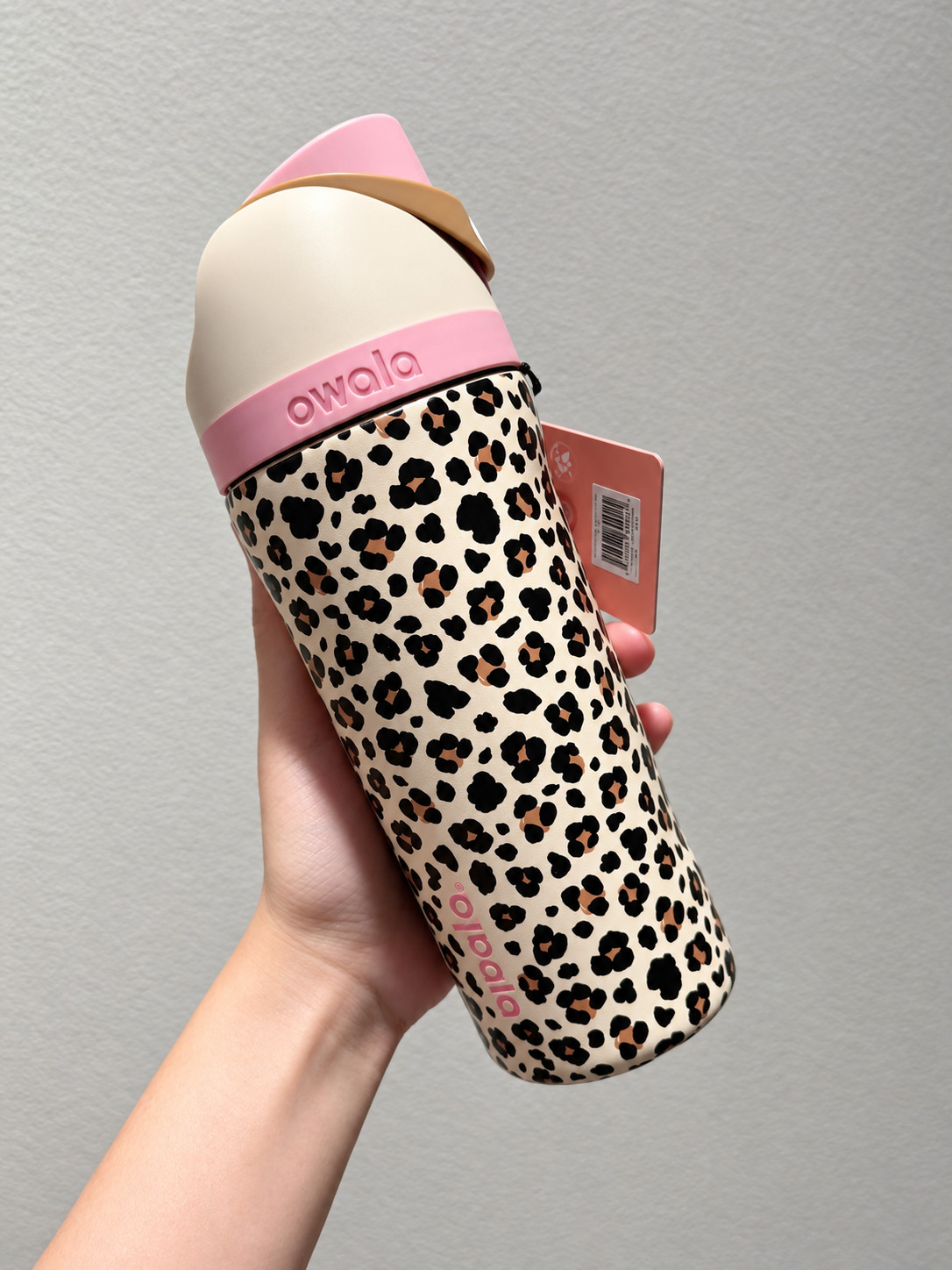 Owala 16oz FreeSip Stainless Steel Water Bottle Leopard Print