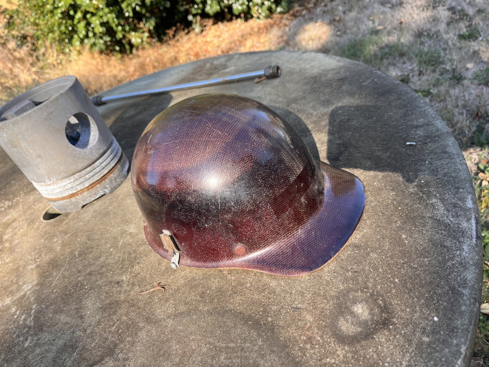 Vintage 1969 MSA Skullgard Fiberglass Brown Hard Hat USA Great Con Class A Vintage 1969 MSA Skullgard Fiberglass Brown Hard Hat USA Great Con Class A