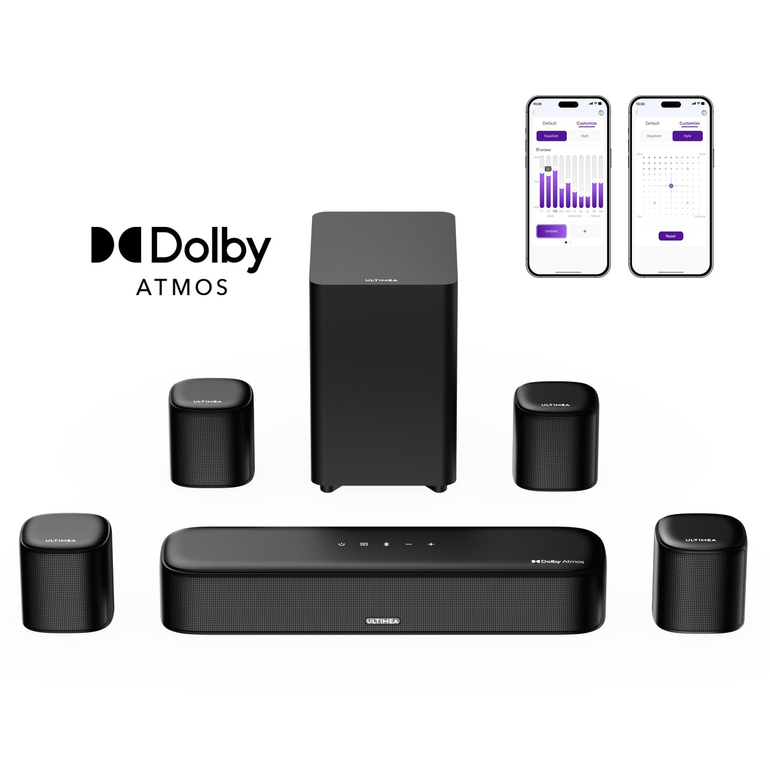 ULTIMEA 7.1ch TV Surround Soundbar System W/ Dolby Atmos Subwoofer 350W Aura A60