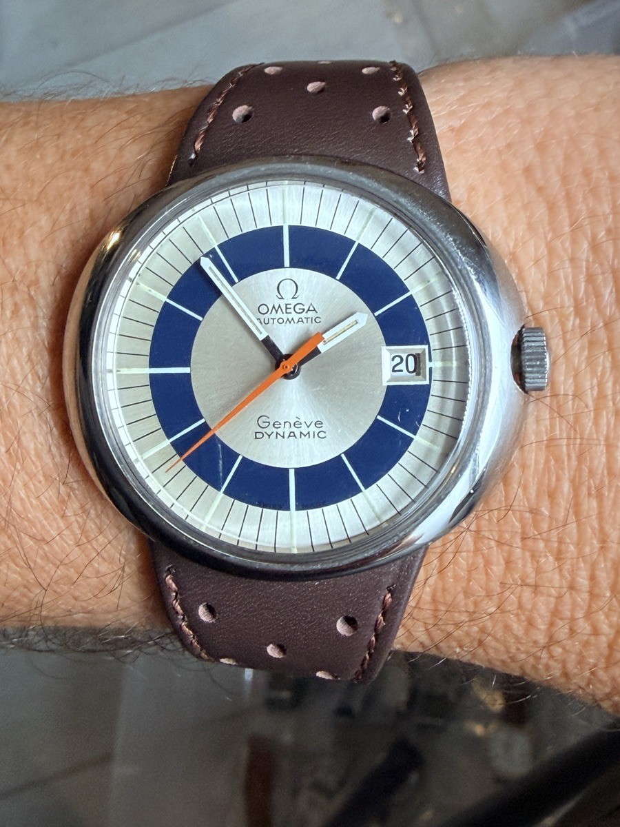 Omega Automatic Geneve Dynamic 41mm ORIGINAL SILVER BLUE DIAL STEEL RUNS MINT