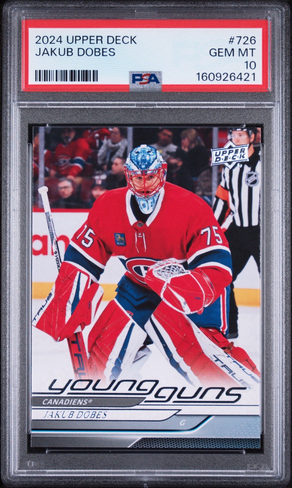 2023-24 UD Extended Series, #726 Jakub Dobes Young Guns, PSA 10