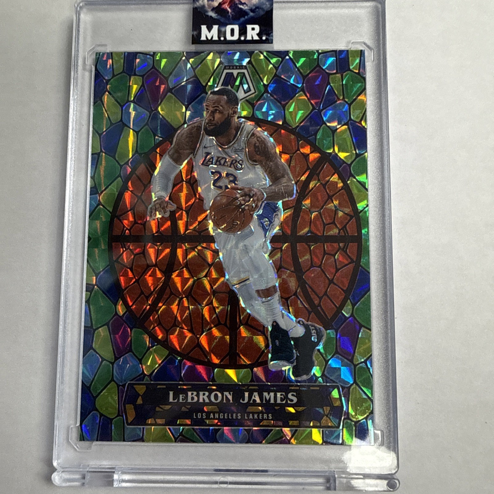 Panini Mosaic 2020-21 LeBron James #1 Lakers Prizm Stained Glass Insert Panini Mosaic 2020-21 LeBron James #1 Lakers Prizm Stained Glass Insert