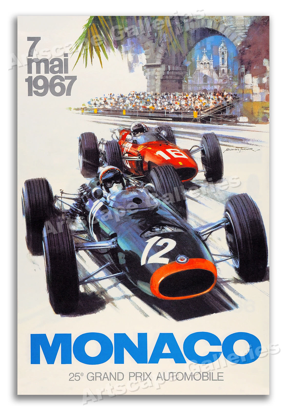 Monaco 1967 Vintage Style Racing Poster - 24x36