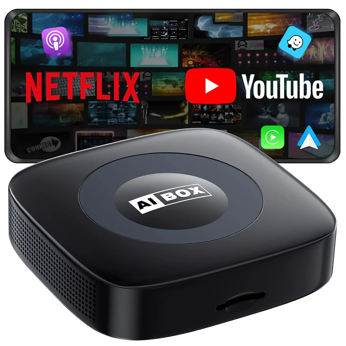 Ai Magic Box for Streaming Netflix/YouTube/TikTok Wireless CarPlay Adapter Dongl