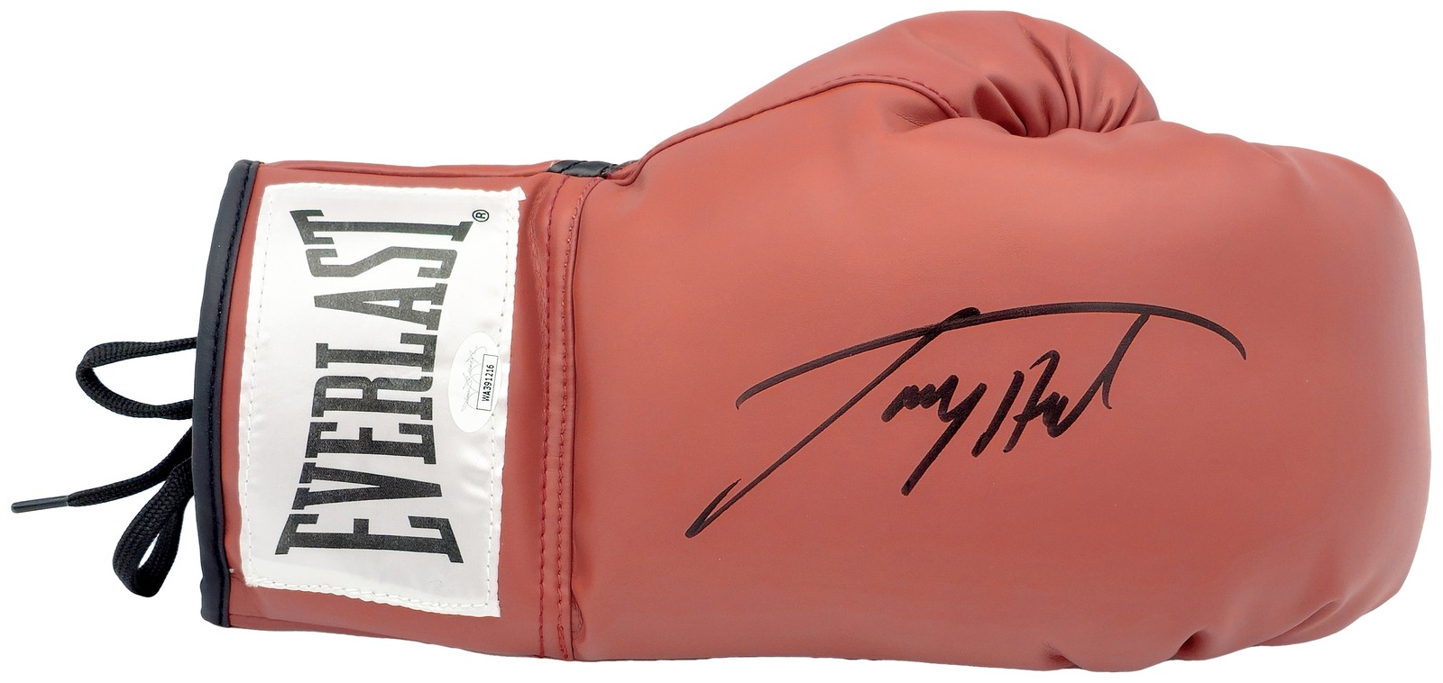 Larry Holmes Autographed Signed Red Everlast Boxing Glove RH JSA