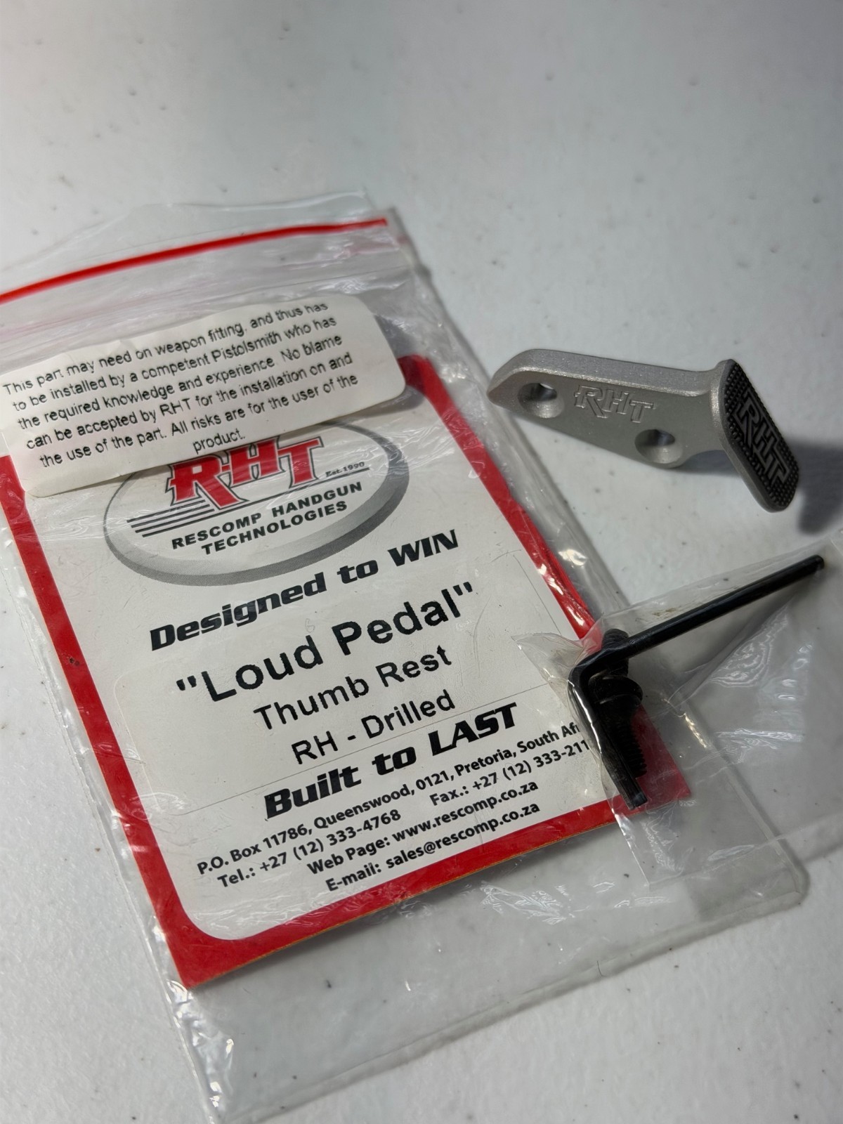 Thumb Rest by Rescomp, Silver Color