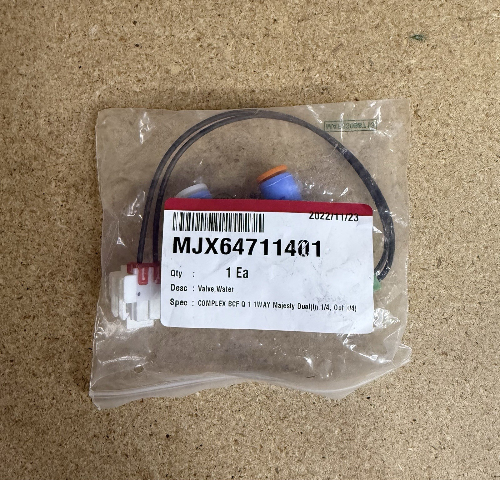 MJX64711401 | LG FERFIGERATOR WATER VALVE | NEW OEM PART