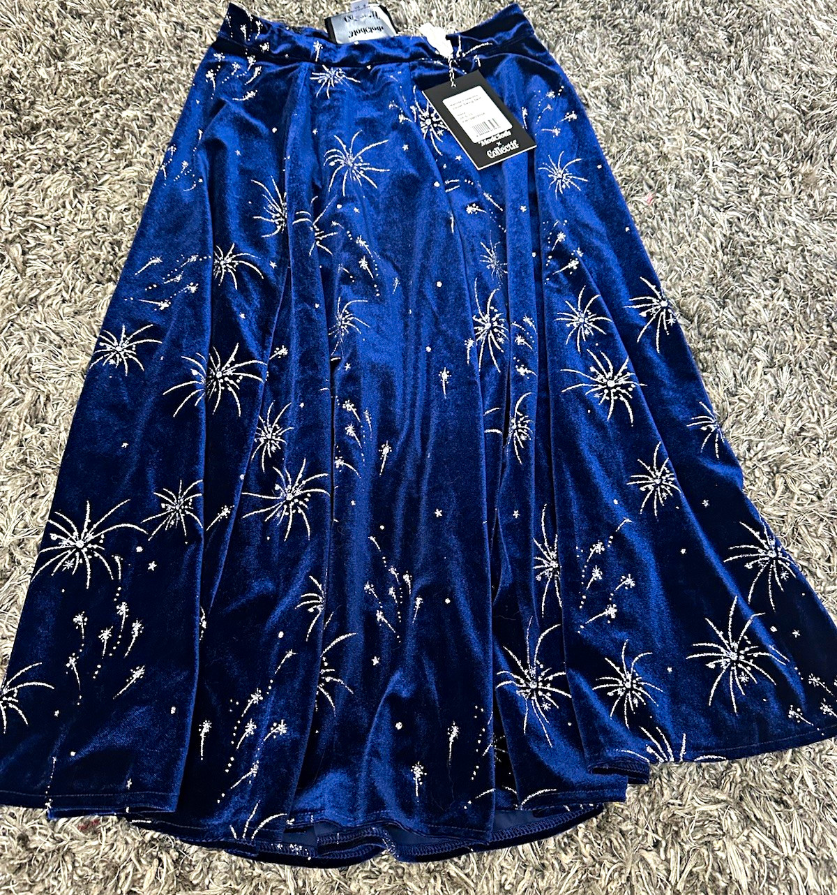 ModCloth x Collectif Matilde Fireworks Velvet Swing Midi Skirt US Size 6 NWT ModCloth x Collectif Matilde Fireworks Velvet Swing Midi Skirt US Size 6 NWT