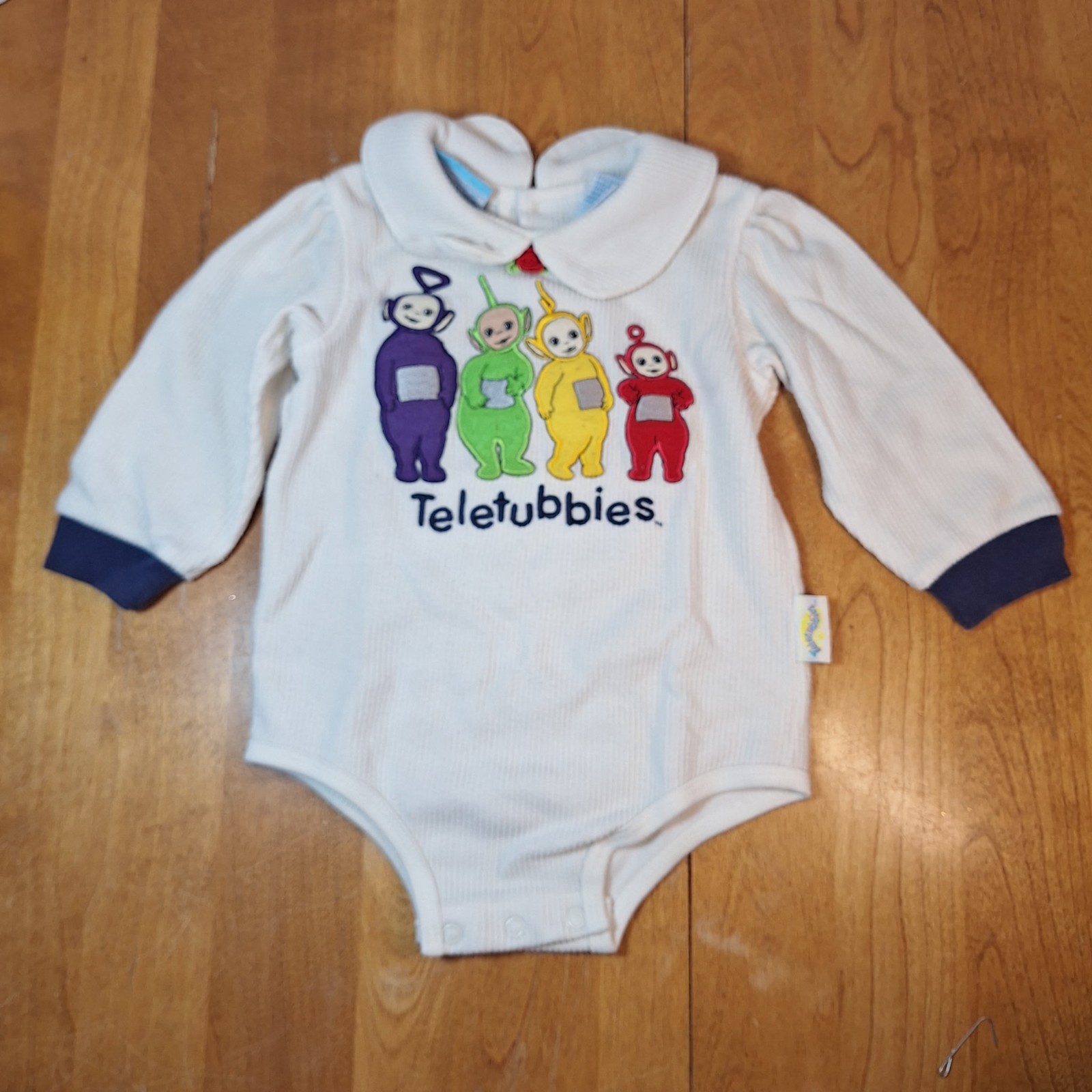 Vtg 1998 RARE Teletubbies Embroidered  Outfit Trim 24m Shirt Snap Bottom 