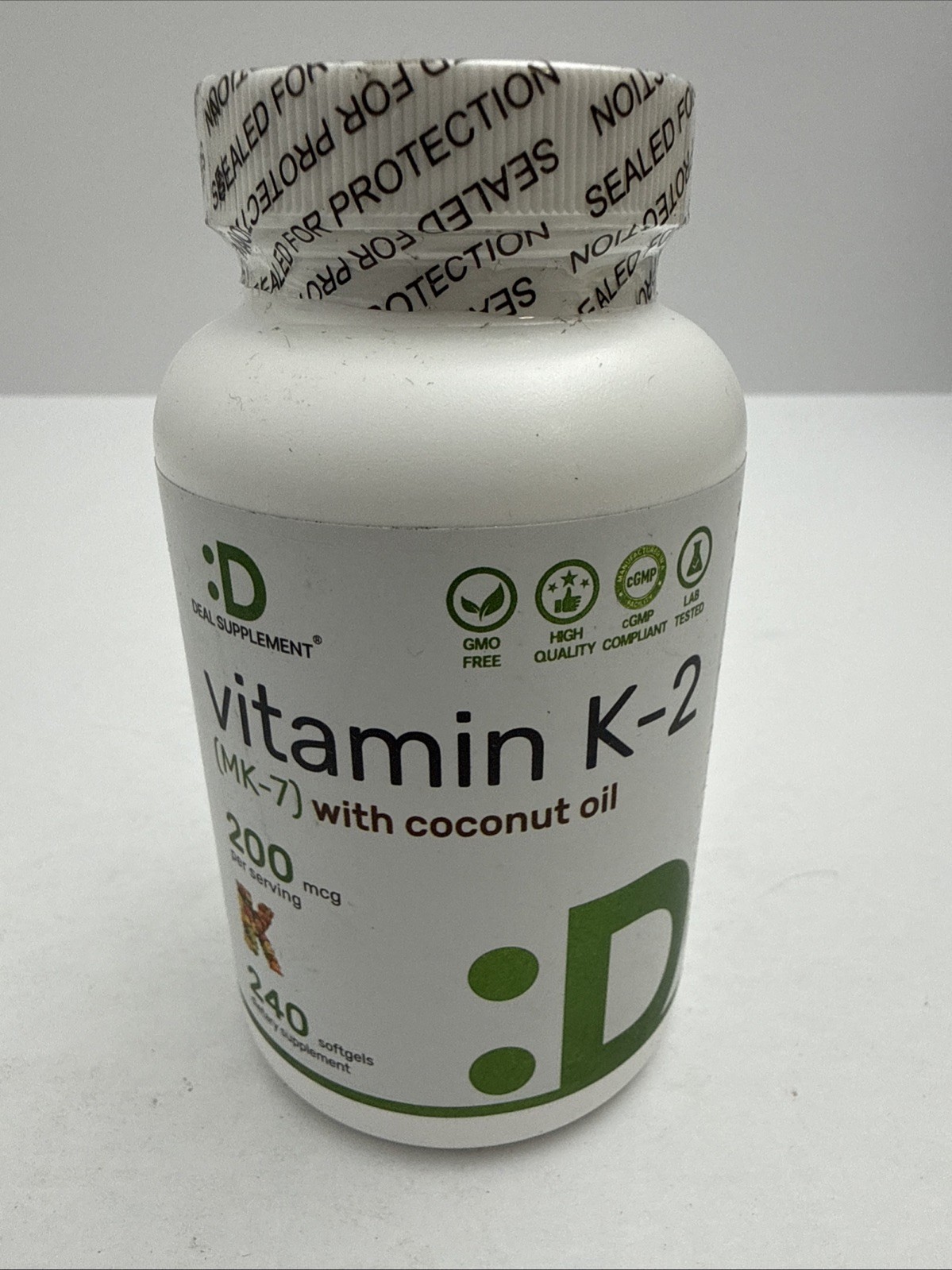 Deal Supplement Vitamin K2 MK-7 200 mcg, 240 Softgels Menaquinone-7 Exp 01/28 Deal Supplement Vitamin K2 MK-7 200 mcg, 240 Softgels Menaquinone-7 Exp 01/28