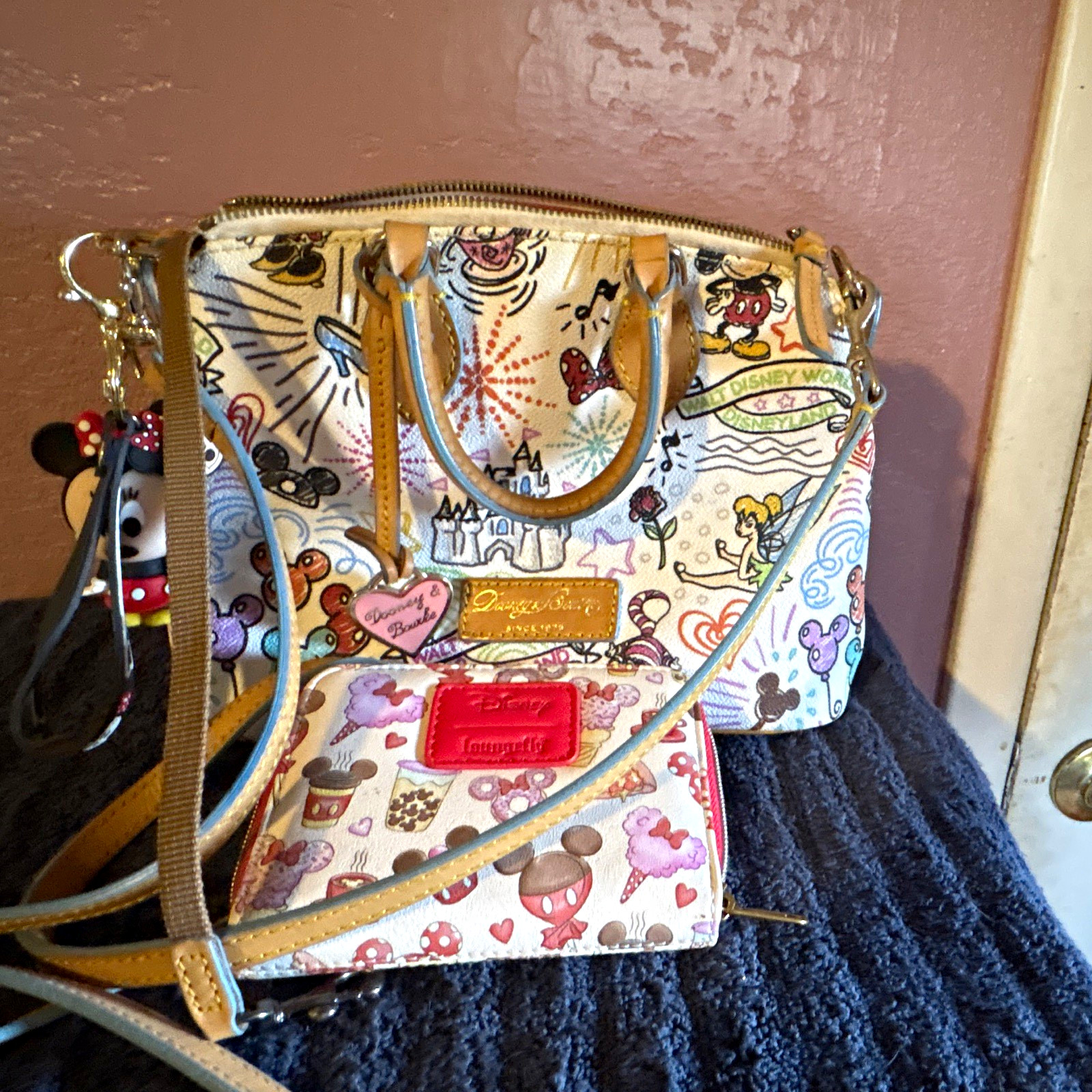 Dooney & Bourke Disney Mickey & Minnie Sketch Small Tote Bag w/ Zip Wallet Dooney & Bourke Disney Mickey & Minnie Sketch Small Tote Bag w/ Zip Wallet