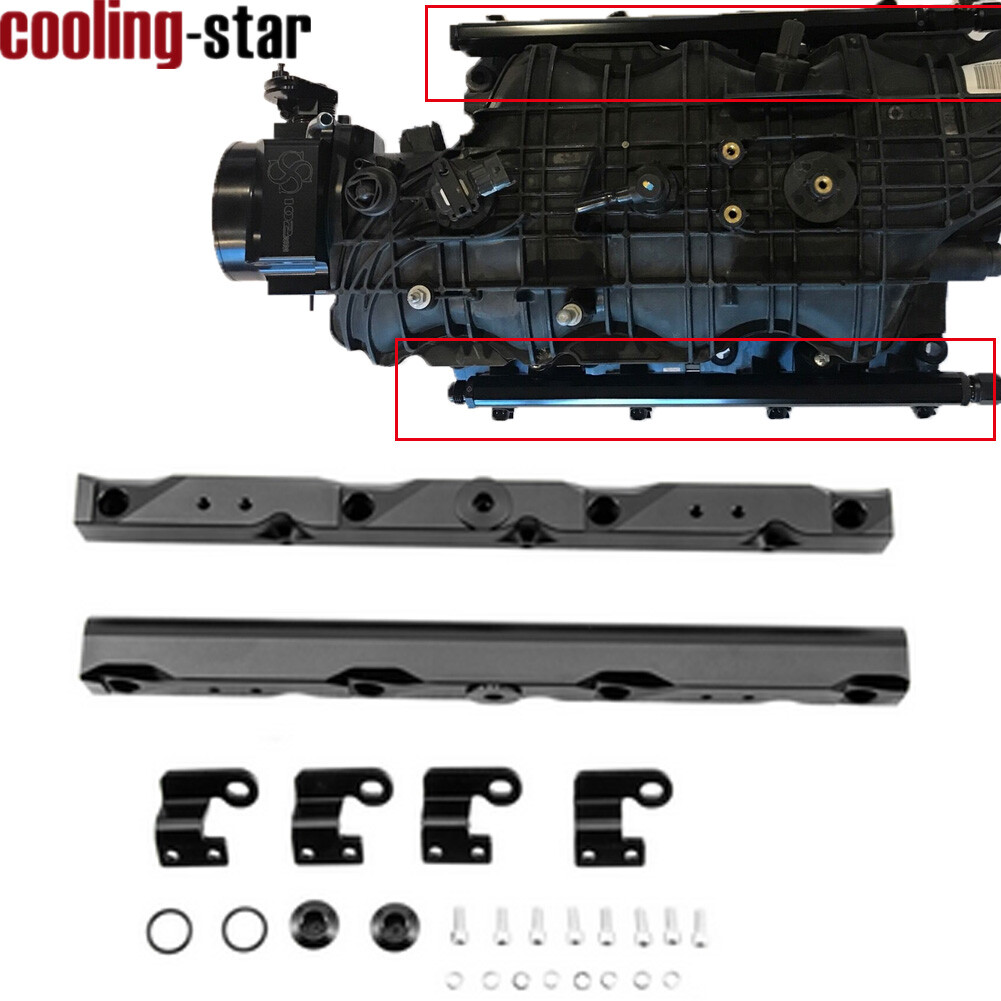 Fit 2007-2014 TBSS Aluminum Chevy Truck 5.3L Manifold Fuel Rails W/ Brackets