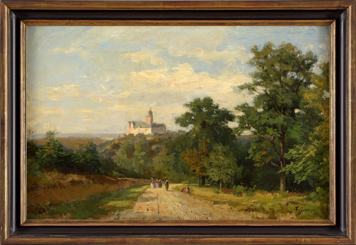 Summer Landscape Painting Oil/Painting. Signed Irmer Carl 1834 (1263)