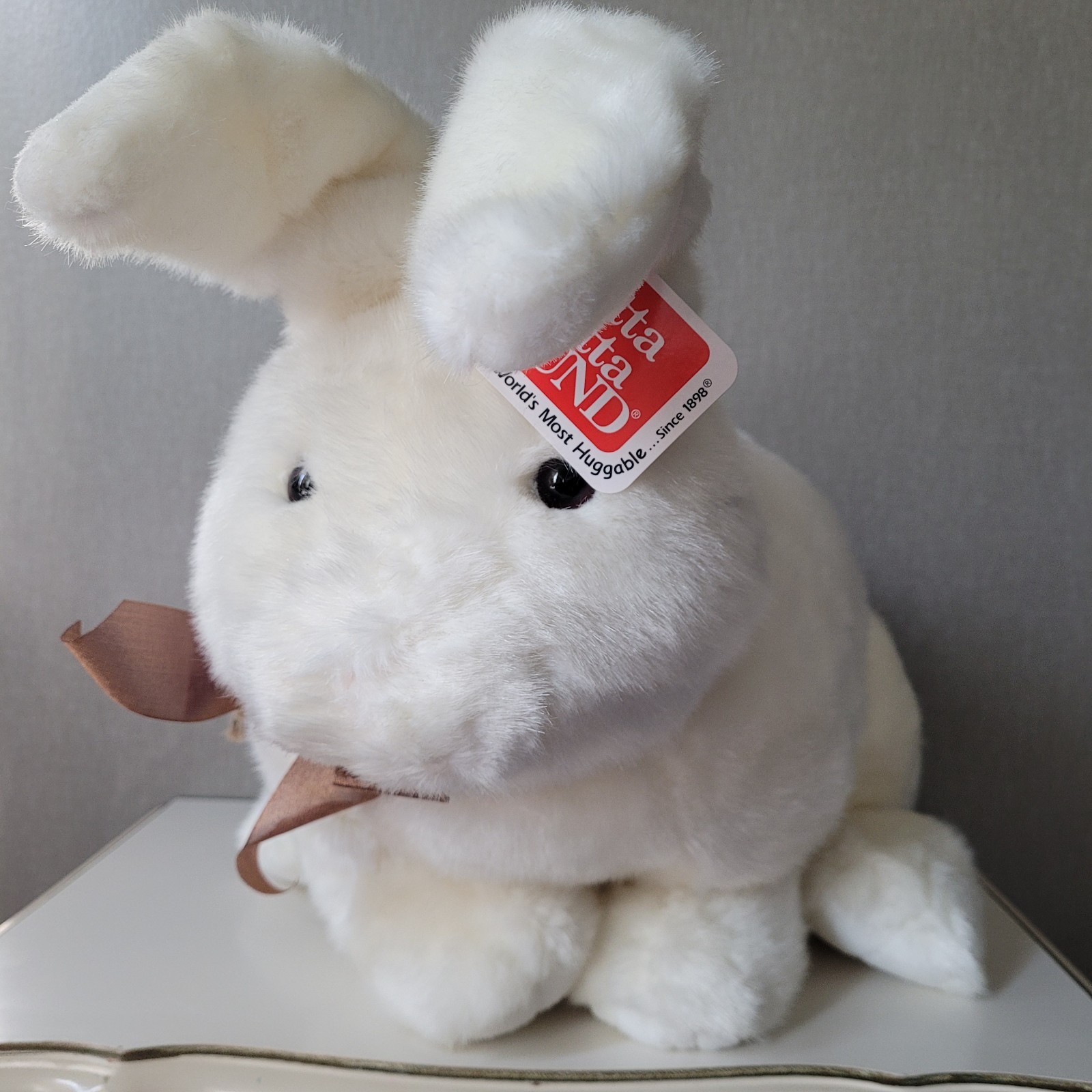 Vintage Gund Jumbo Briggs White Bunny Rabbit Plush 36265 Large 18\ Vintage Gund Jumbo Briggs White Bunny Rabbit Plush 36265 Large 18\