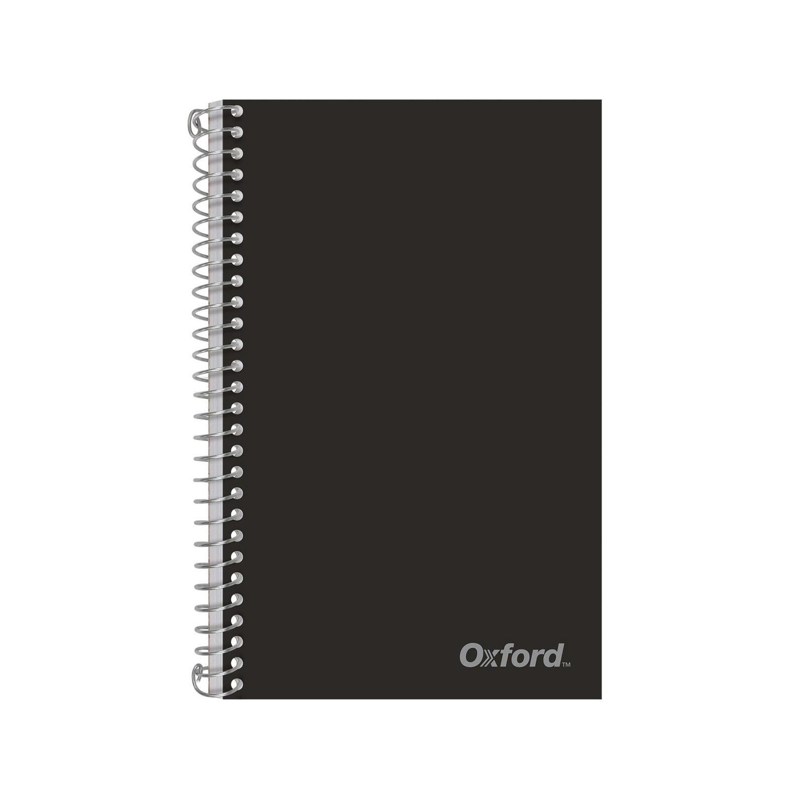 Oxford Poly Spiral Notebook, 2-Subject for School, College (Pack of 1), Black