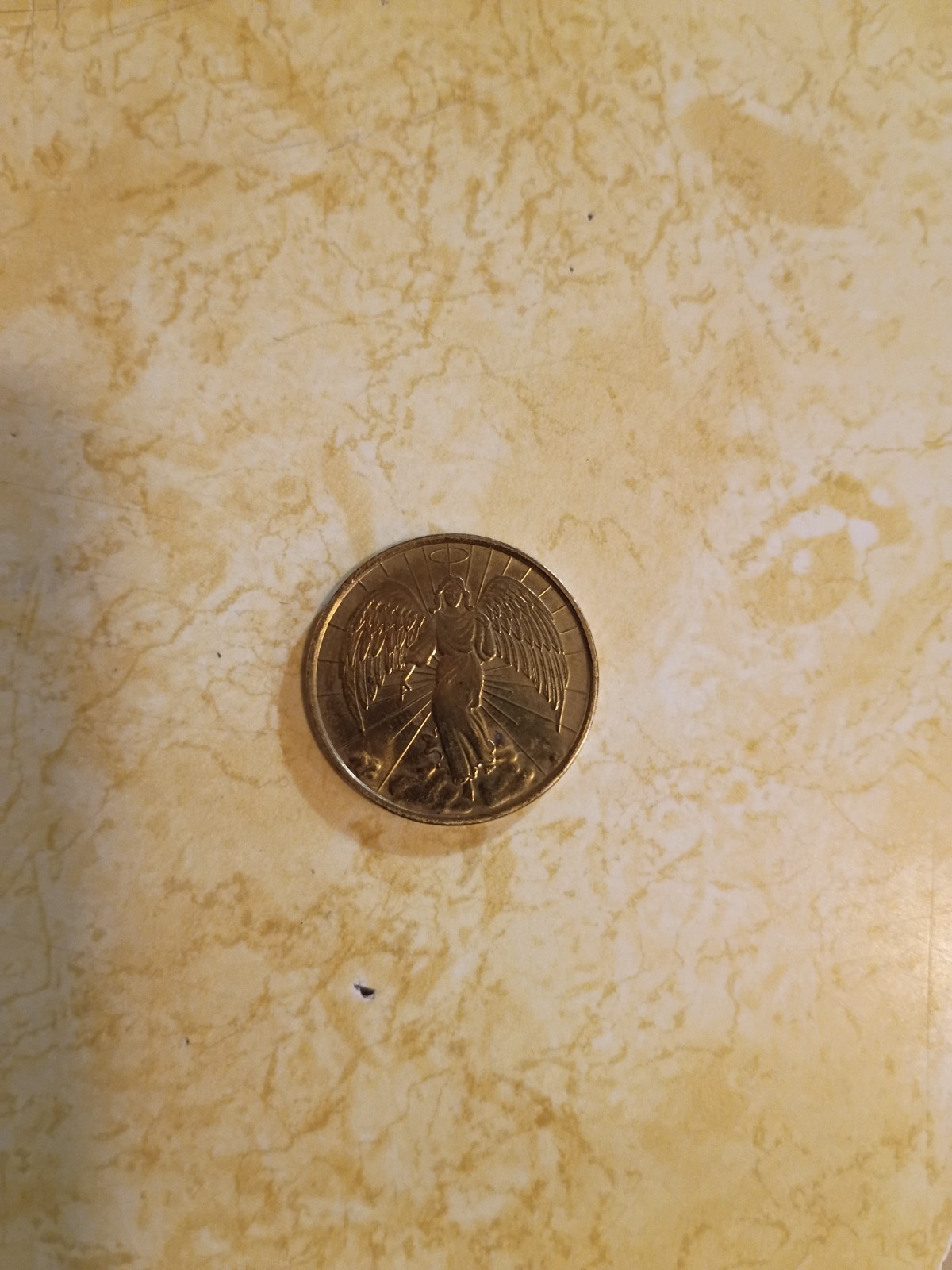 Vintage Guardian Angel-Double-Sided Gold Plated Good Luck Coin Vintage Guardian Angel-Double-Sided Gold Plated Good Luck Coin
