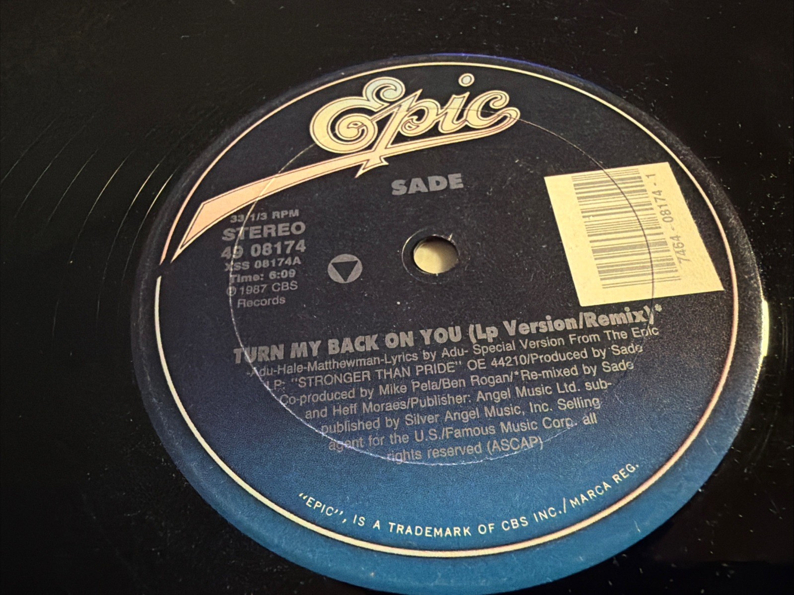 Sade - Turn My Back On You - 1988 12\