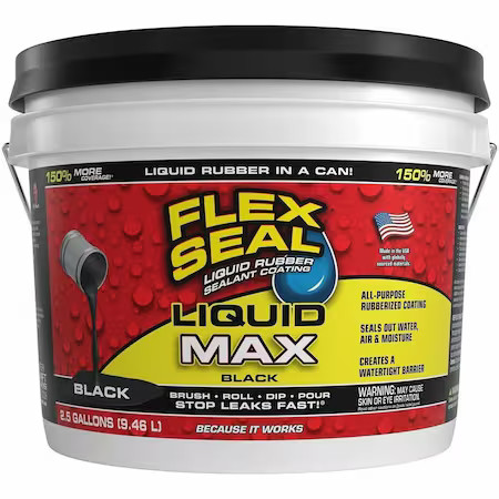 Flex Seal Lfsmaxblk02 Flex Liquid Max Black 2.5 Gal., 2.5 Gal, Black, Rubber Flex Seal Lfsmaxblk02 Flex Liquid Max Black 2.5 Gal., 2.5 Gal, Black, Rubber