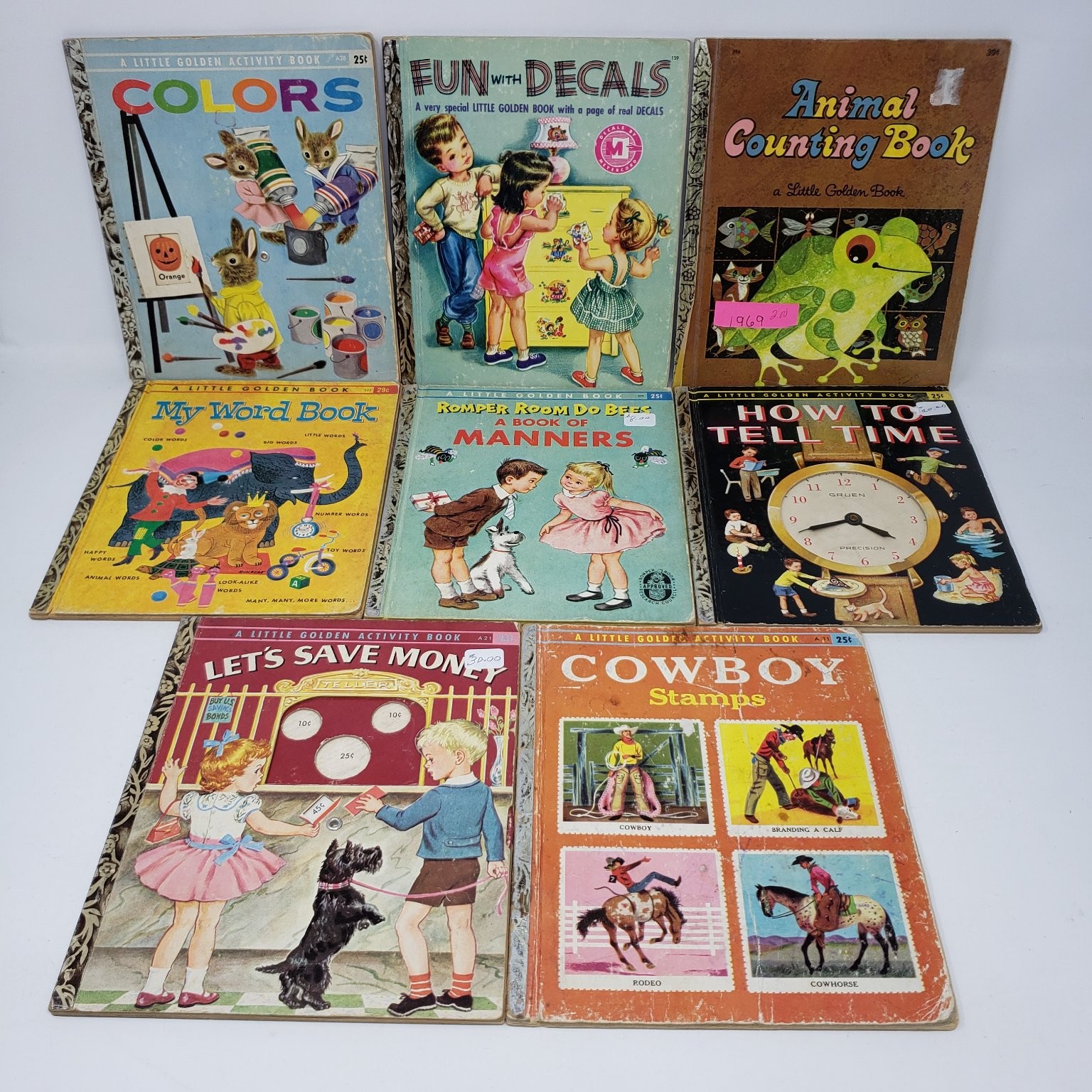 Vintage Little Golden Books Lot of 8 Children\'s Educational Books All A Editions