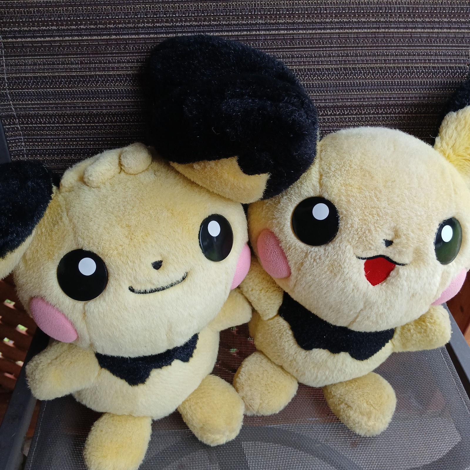 Vintage 2001 TOMY Pokemon Pichu Brothers Lot Plush Tufty Rare Yellow Black