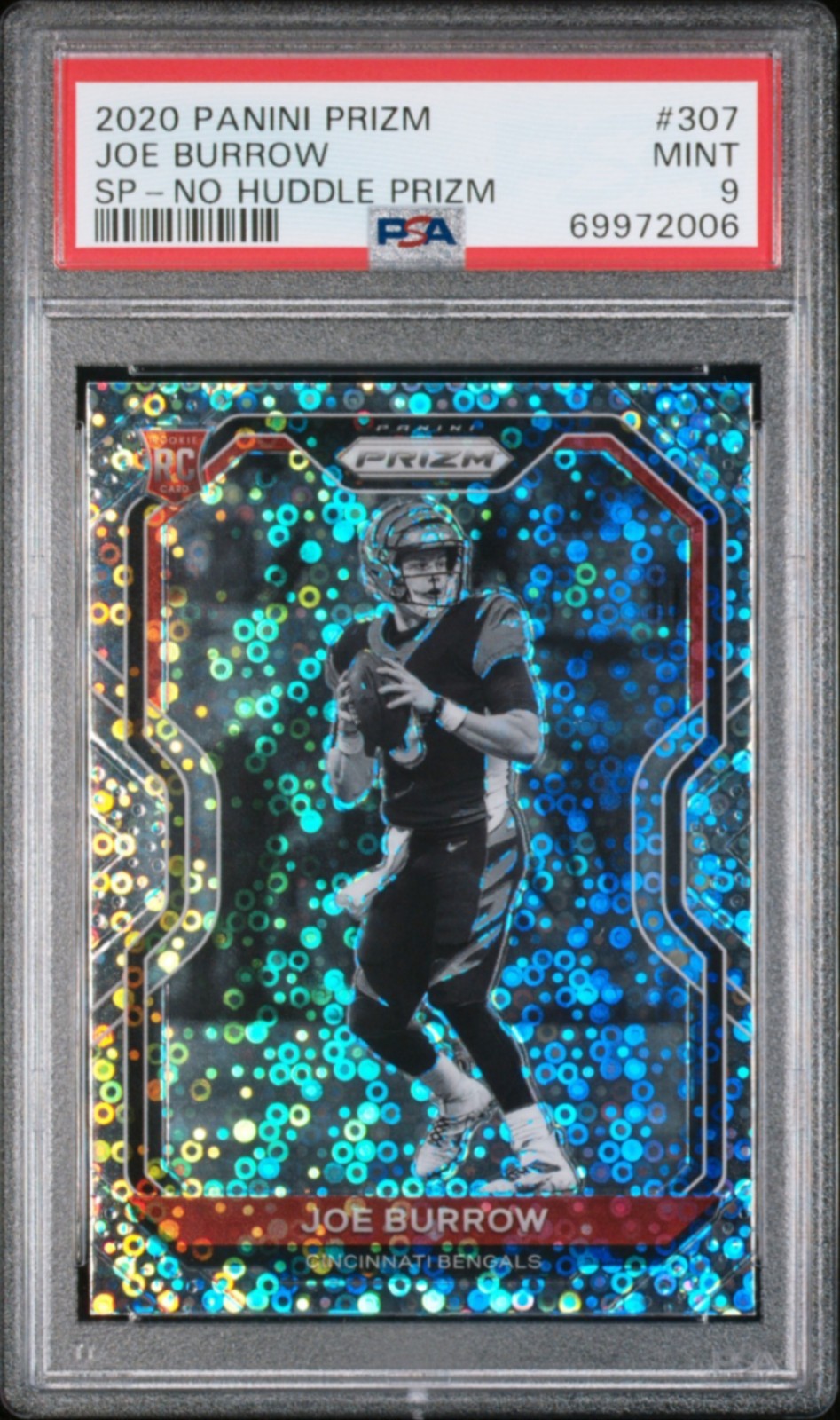 2020 Panini Prizm Joe Burrow No Huddle Rookie SP #307 PSA 9 MINT BENGALS 