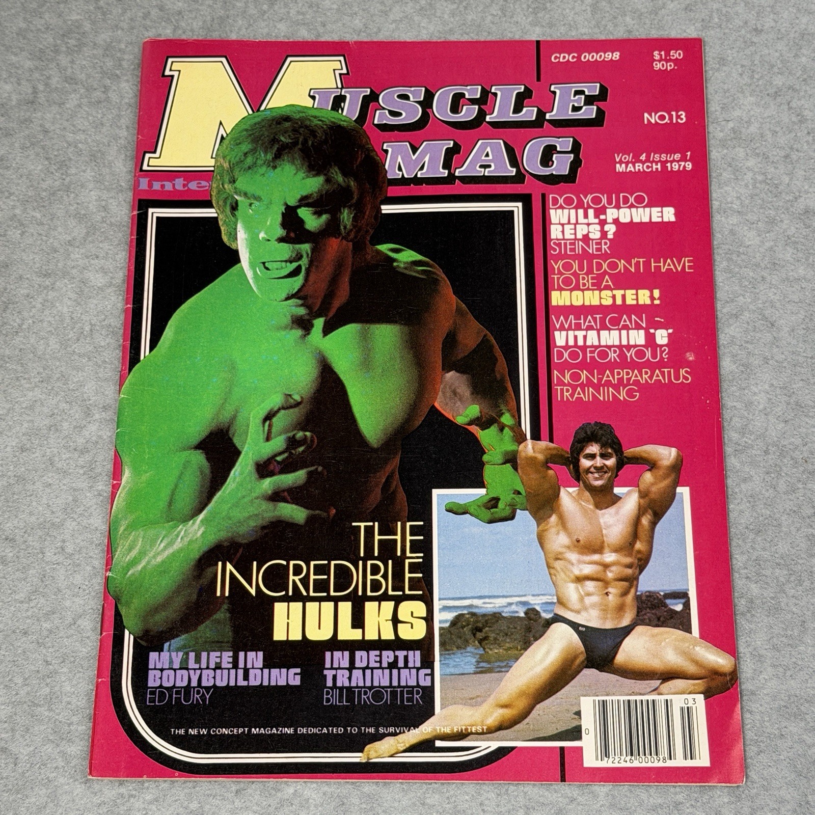 MuscleMag #13 Vintage Bodybuilding Muscle Magazine Hulk Lou Ferrigno Ed Fury