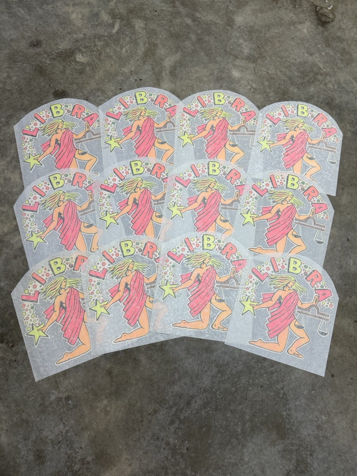 Lot of 12 Vintage Libra Zodiac Sign 70s T-Shirt Heat Transfers NOS