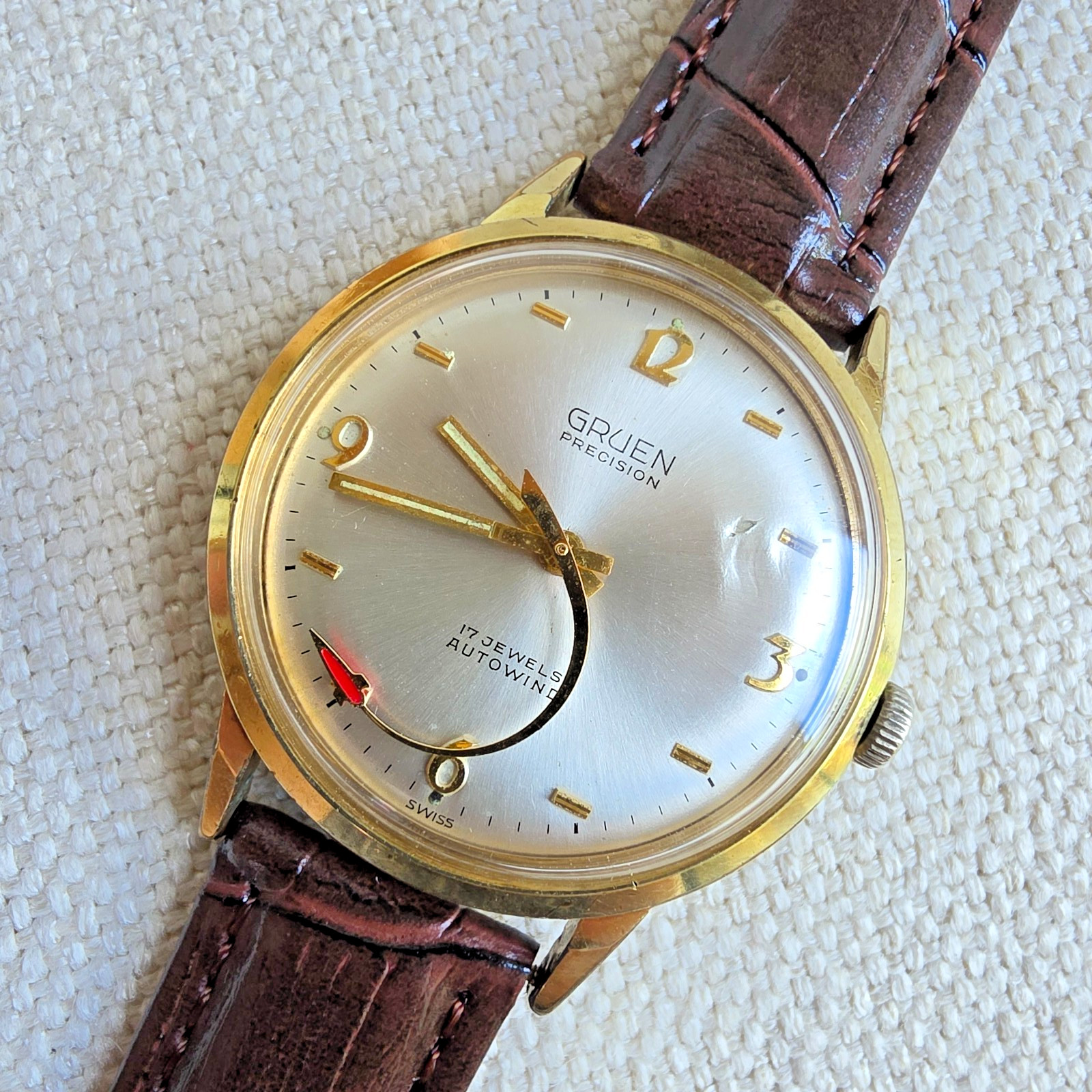 Vintage GRUEN men's automatic watch Rocket second hand swiss 1960s