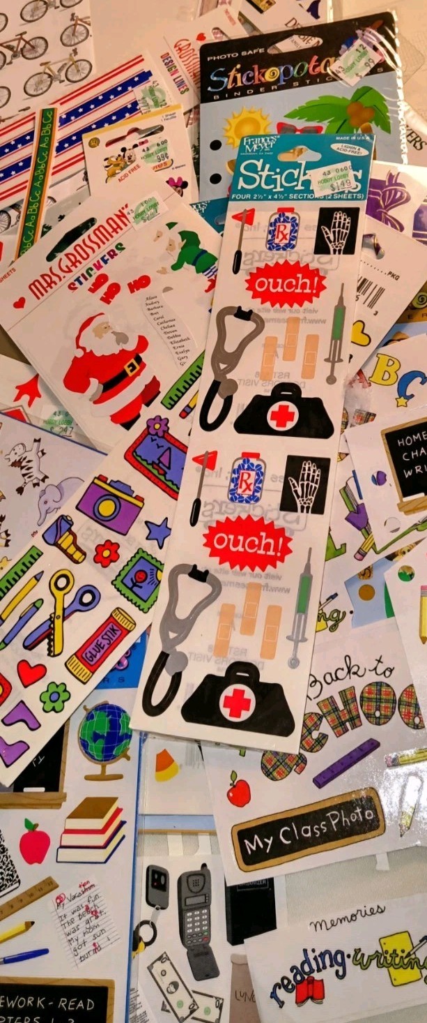 Lot of 100+ Vtg Sticker Sheets-Mrs. Grossman's/SandyLion/Stickapotamus/Disney++