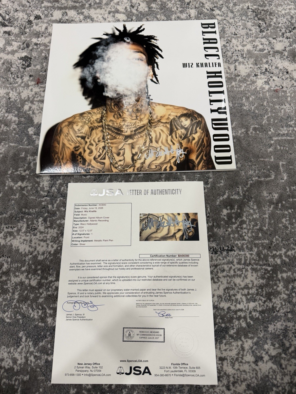 Wiz Khalifa Signed Autographed Blacc Hollywood Vinyl Double LP JSA Loa Wiz Khalifa Signed Autographed Blacc Hollywood Vinyl Double LP JSA Loa