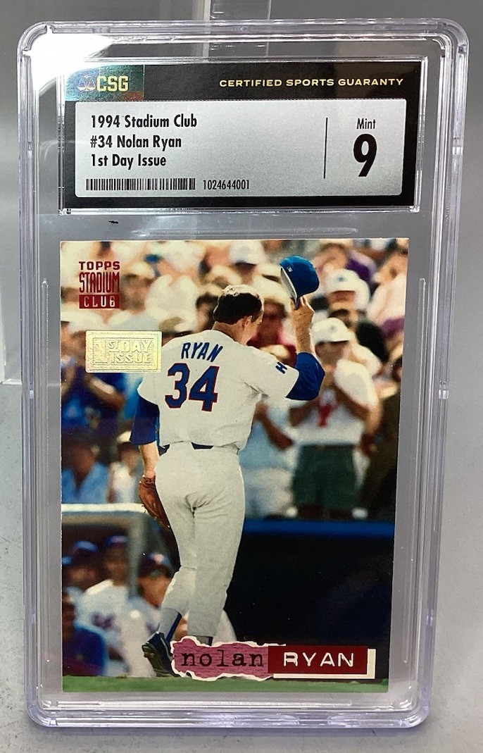 1994 Topps Stadium Club #34 Nolan Ryan 1st Day Of Issue - CSG - 9 Mint