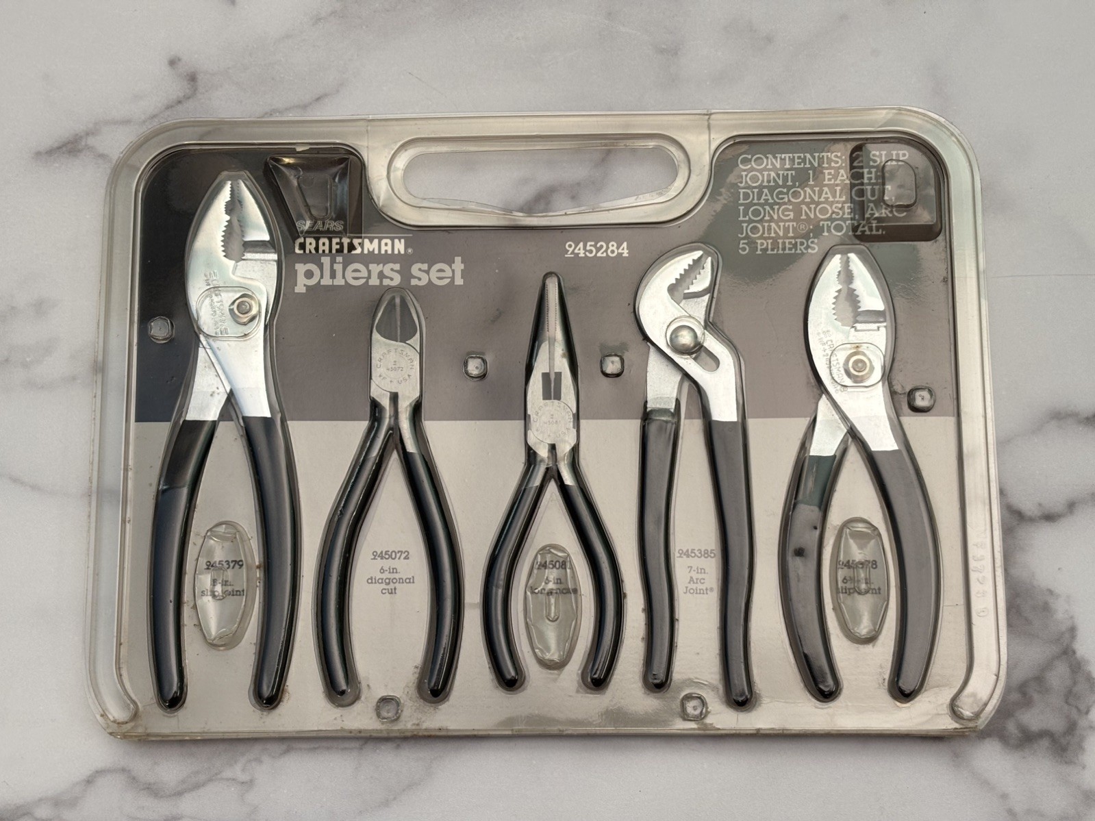Vintage Rare Sears Craftsman USA nos 5 Piece Plier Set 45284 Never Used Vintage Rare Sears Craftsman USA nos 5 Piece Plier Set 45284 Never Used