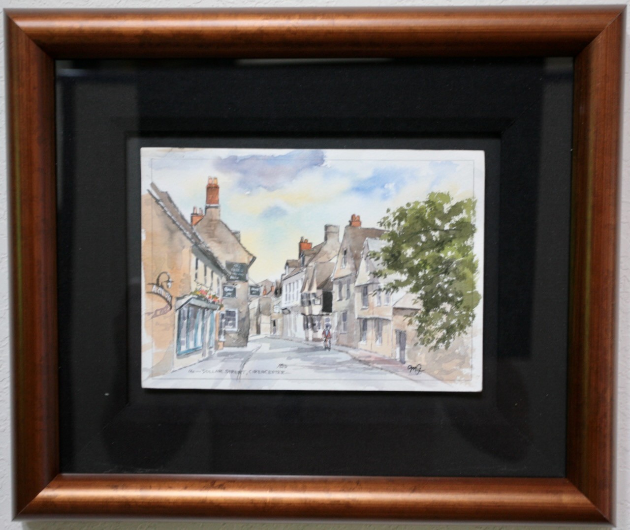 “Dollar Street, Cirencester” framed original watercolor by artist Martin Goode “Dollar Street, Cirencester” framed original watercolor by artist Martin Goode
