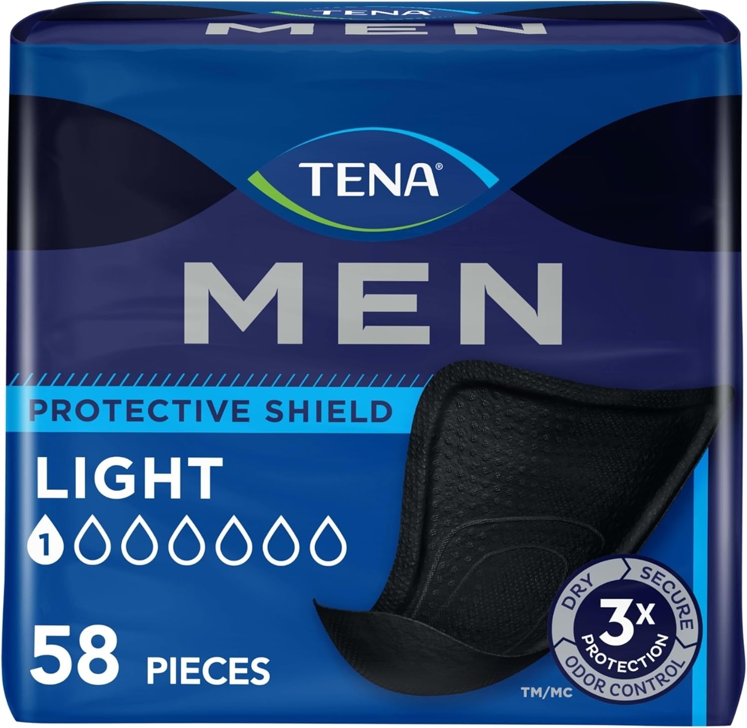 TENA Men Light Ultra-Thin Incontinence Shields, Bladder Leak Pads