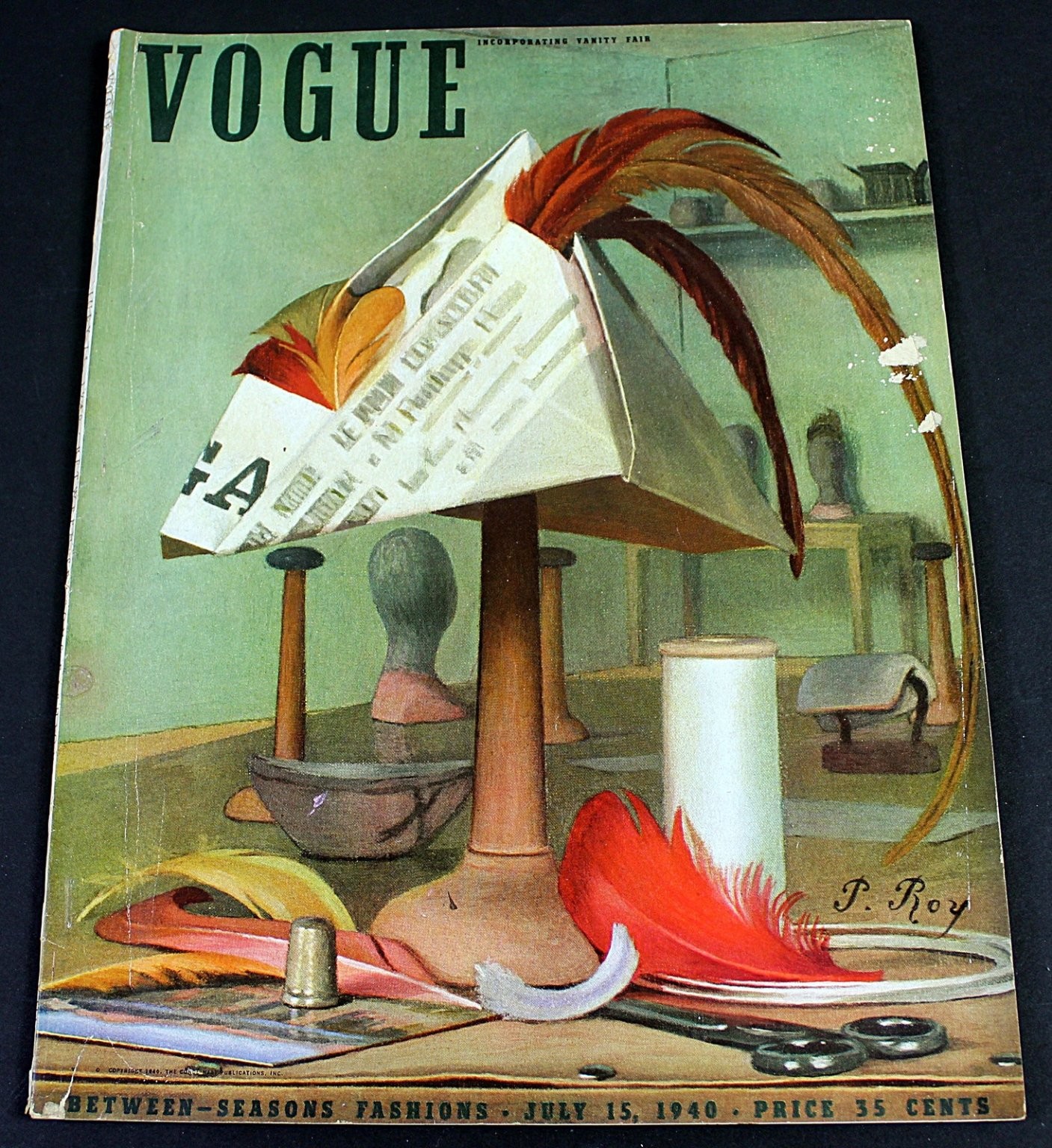 Vogue Magazine July 15 1940 Pierre Roy Cover Between-Seasons Fashions