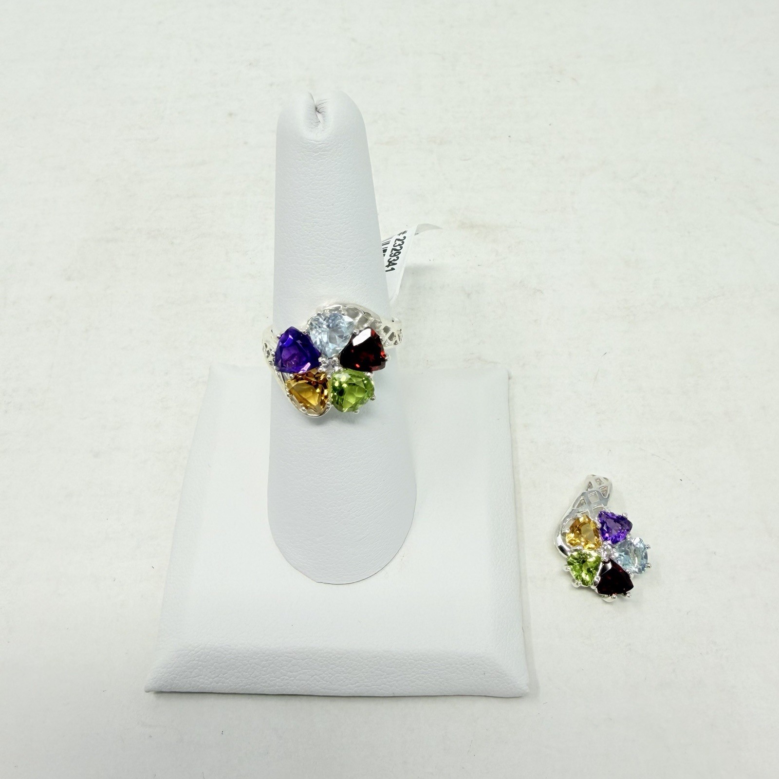 Shop LC Multi Gemstone Pendant without Chain and Ring Set Sterling Silver 5312 Shop LC Multi Gemstone Pendant without Chain and Ring Set Sterling Silver 5312