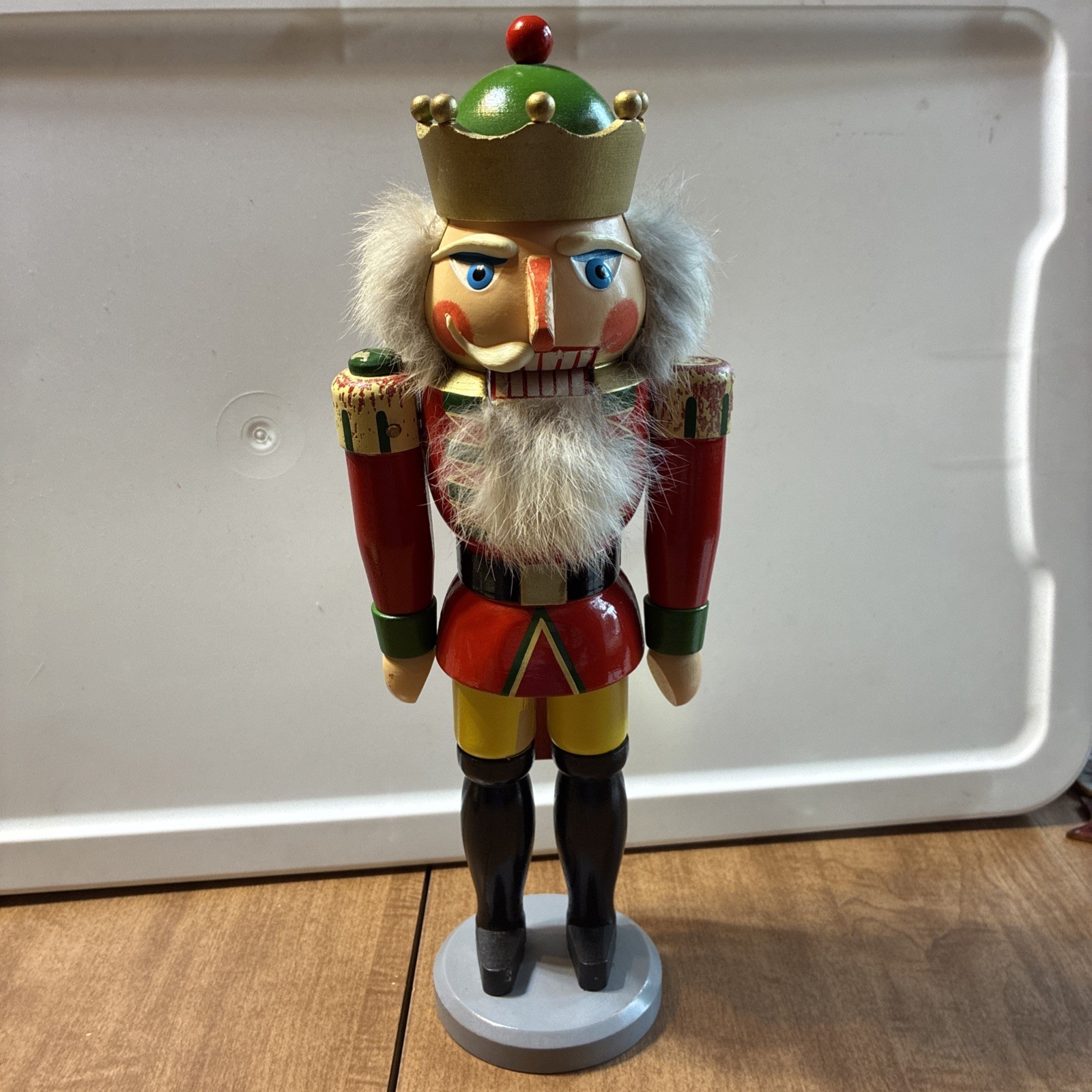 Vintage German King Nutcracker Erzgebirgische Volkskunst Germany Large 14”