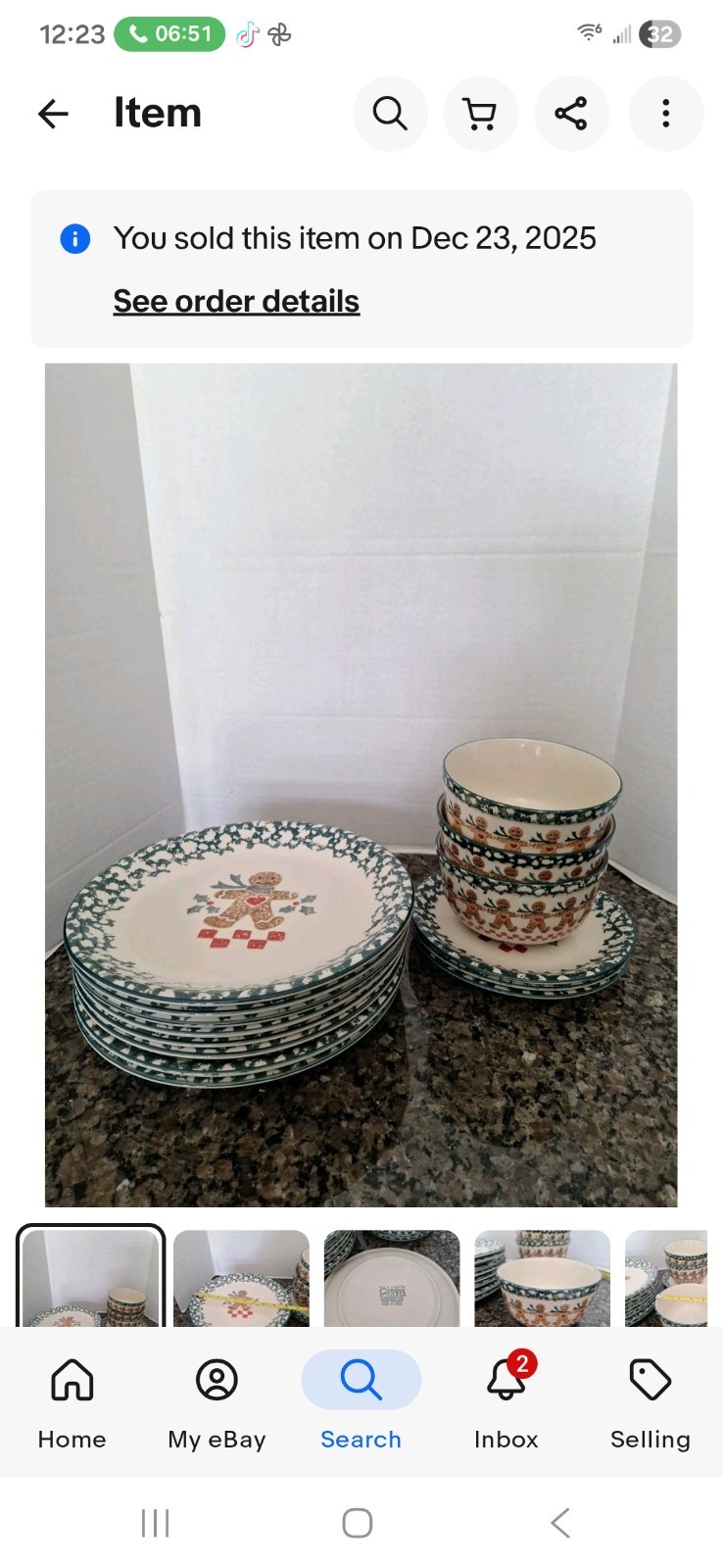 Vtg 14pc Tienshan GINGERBREAD FOLK CRAFT Christmas Dinnerware Vtg 14pc Tienshan GINGERBREAD FOLK CRAFT Christmas Dinnerware
